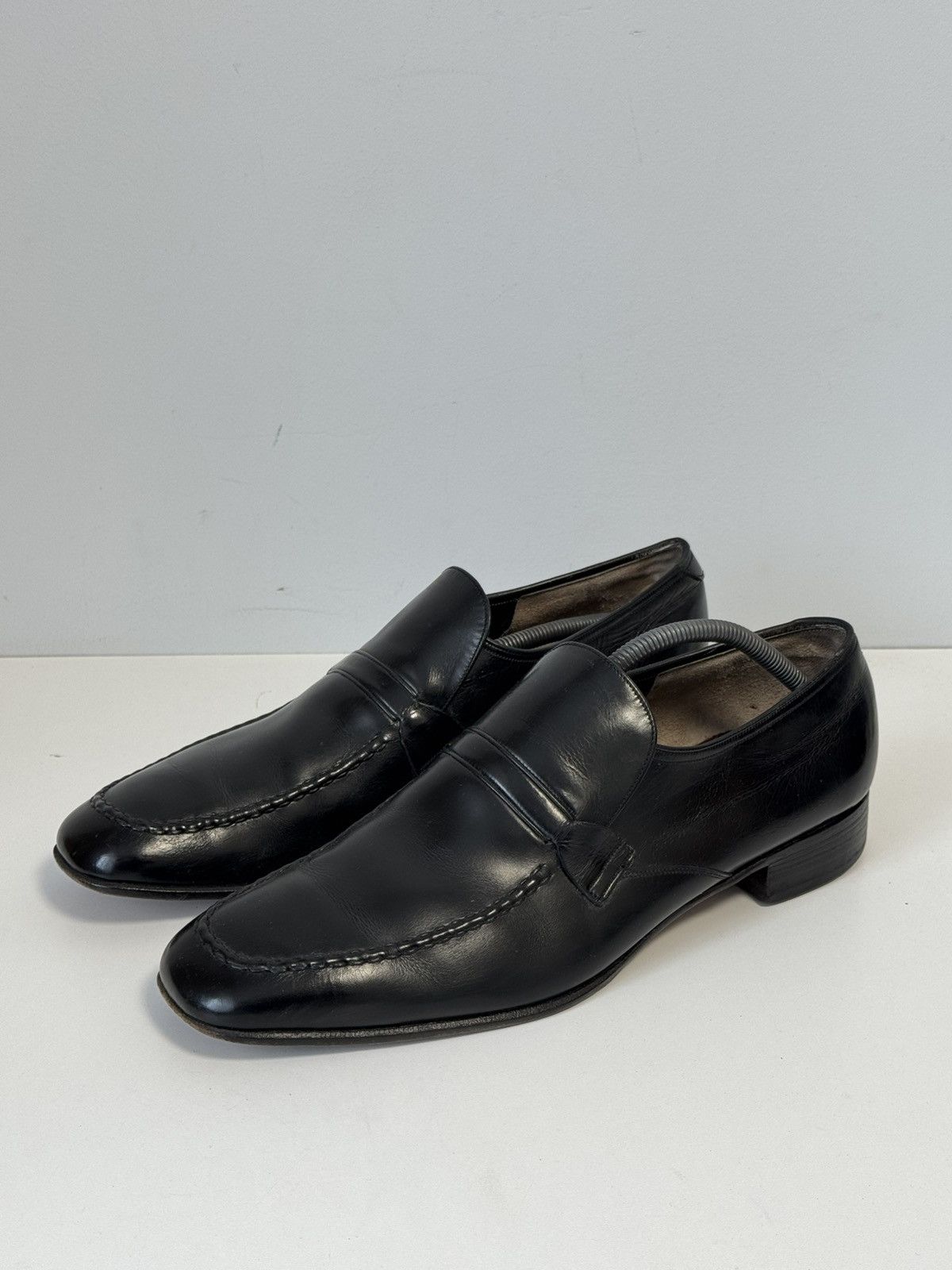 Barker Barker England Black Leather Slip-On Shoes Men UK 11.5 EU 46 Size US 11.5 / EU 44-45 - 1 Thumbnail