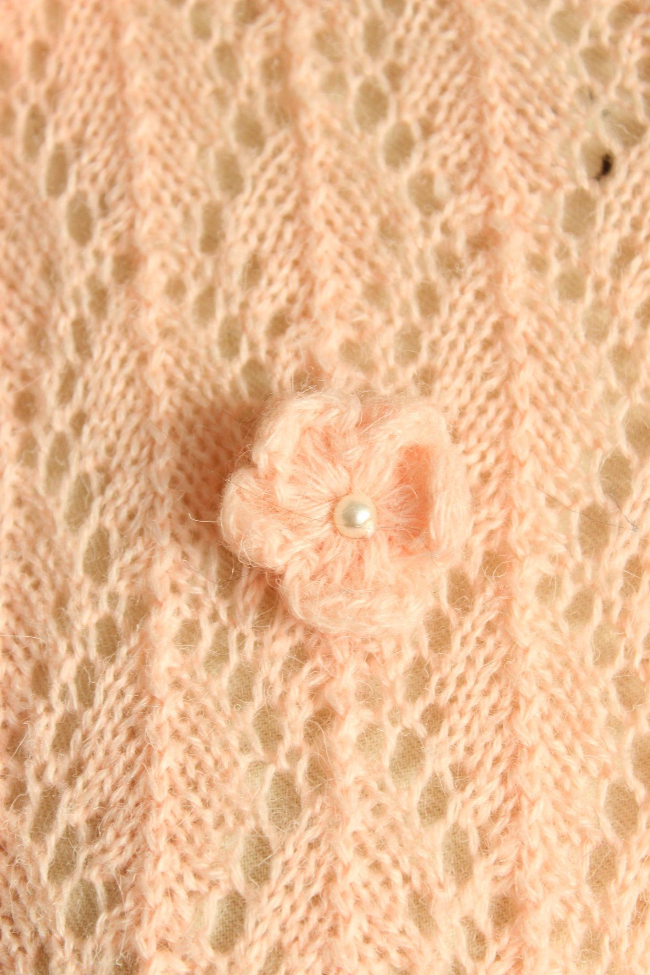 Vintage Vintage 1980s Sweater, Rt Mind Pink Pointelle Knit Pullover, Size M / US 6-8 / IT 42-44 - 5 Thumbnail