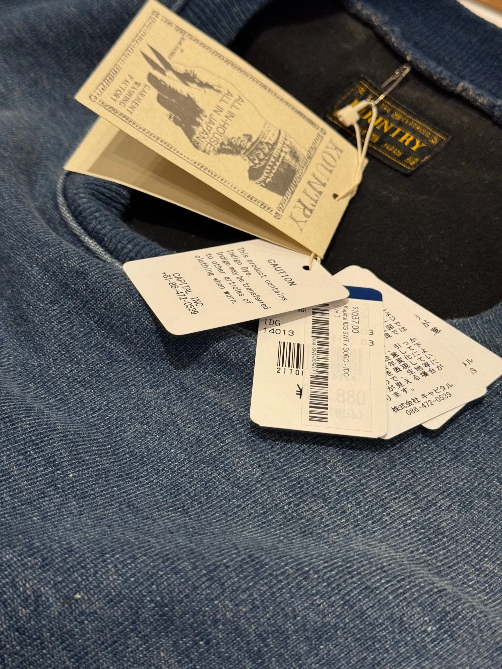 Kapital Kountry Kapital KOUNTRY “Boro” 2-Tone Crewneck Sweatshirt Size US L / EU 52-54 / 3 - 7 Thumbnail