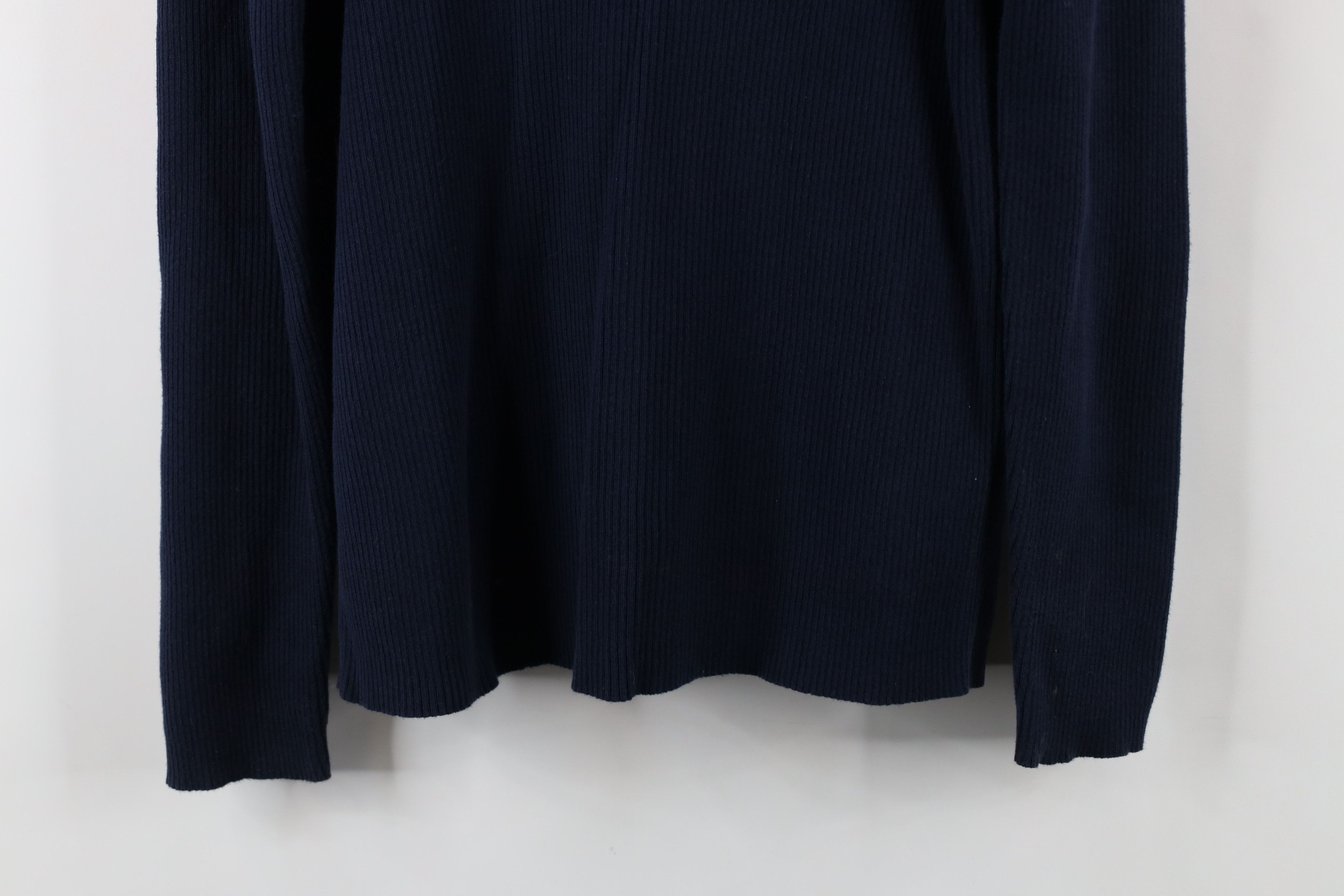 Ralph Lauren × Vintage Vintage 90s Ralph Lauren Ribbed Knit Mock Neck Sweater Blue Size L / US 10 / IT 46 - 3 Thumbnail