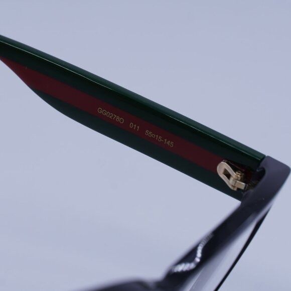 Gucci Gucci GG0278O 011 Eyeglasses Black 55mm Rectangle Frame Size ONE SIZE - 7 Thumbnail