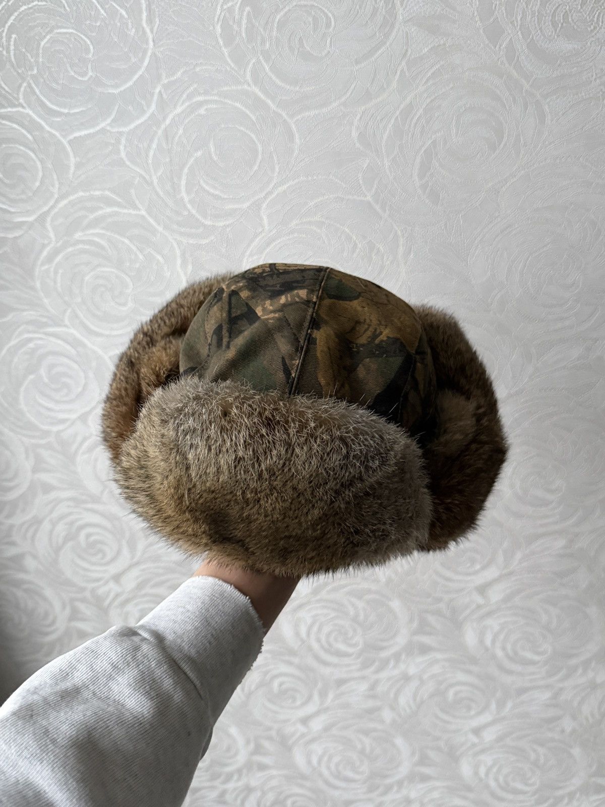 Realtree Rabbit Fur Earflap Hat Ushanka Camo Tree Y2K FRR Canada Rare Size ONE SIZE - 7 Thumbnail