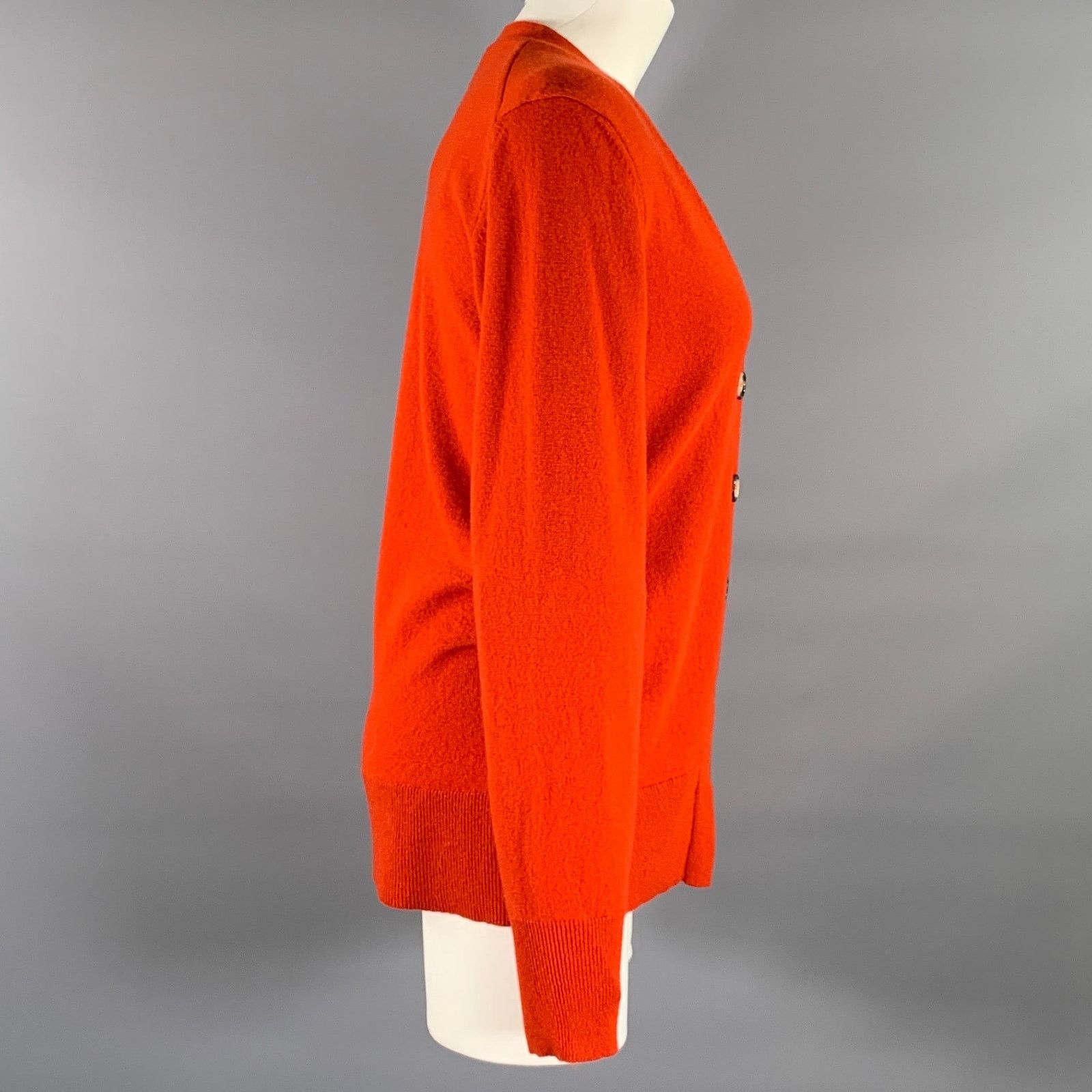 Veronica Beard VERONICA BEARD Size M Rust Cashmere Cardigan Sweater Size M / US 6-8 / IT 42-44 - 2 Thumbnail