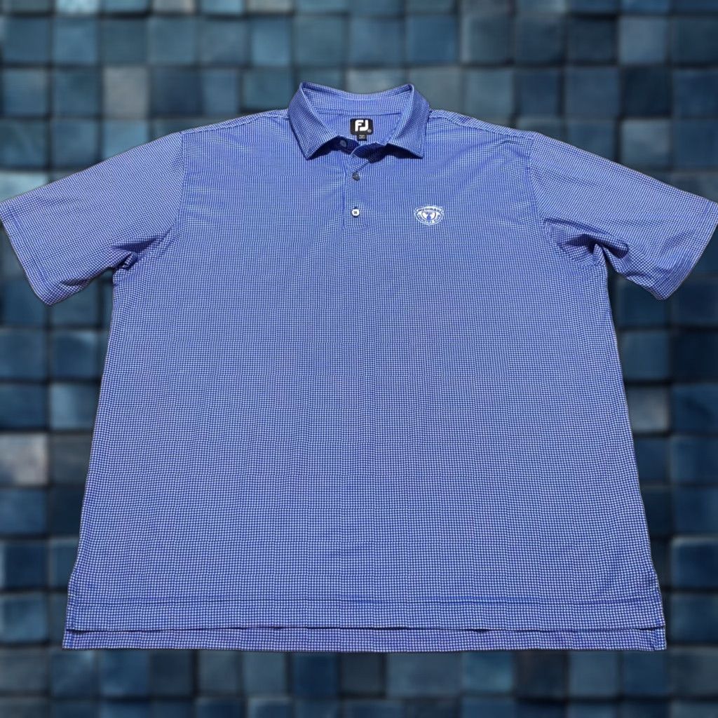 Footjoy FootJoy Polo Shirt Golf Blue Plaid Short Sleeve 2XL Mens Size US XXL / EU 58 / 5 - 1 Thumbnail
