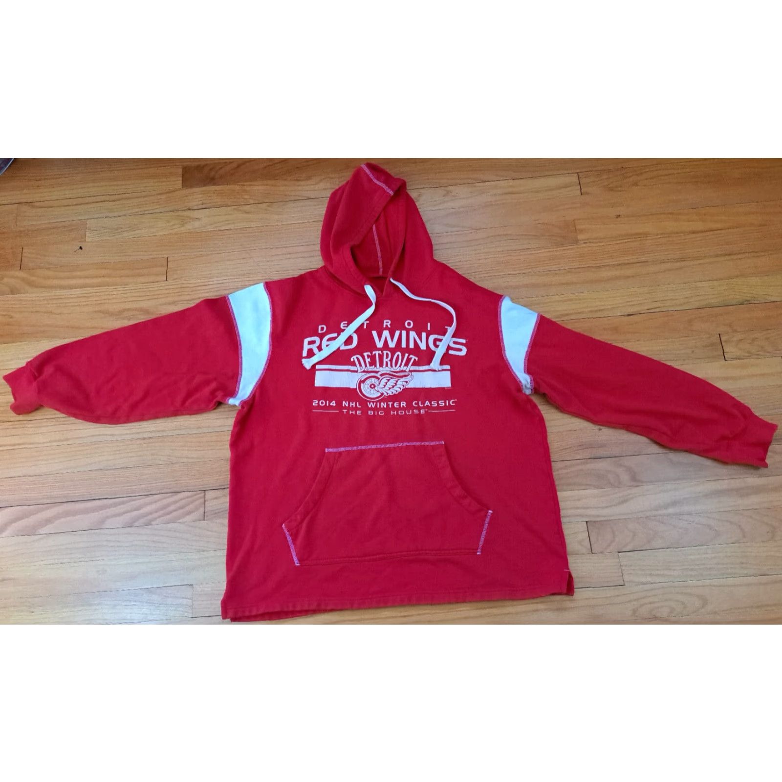 NHL VINTAGE Detroit Red Wings Pullover Hoodie NHL XL Red Unisex Adults 26in long 26in pit to pit Size US XL / EU 56 / 4 - 2 Thumbnail