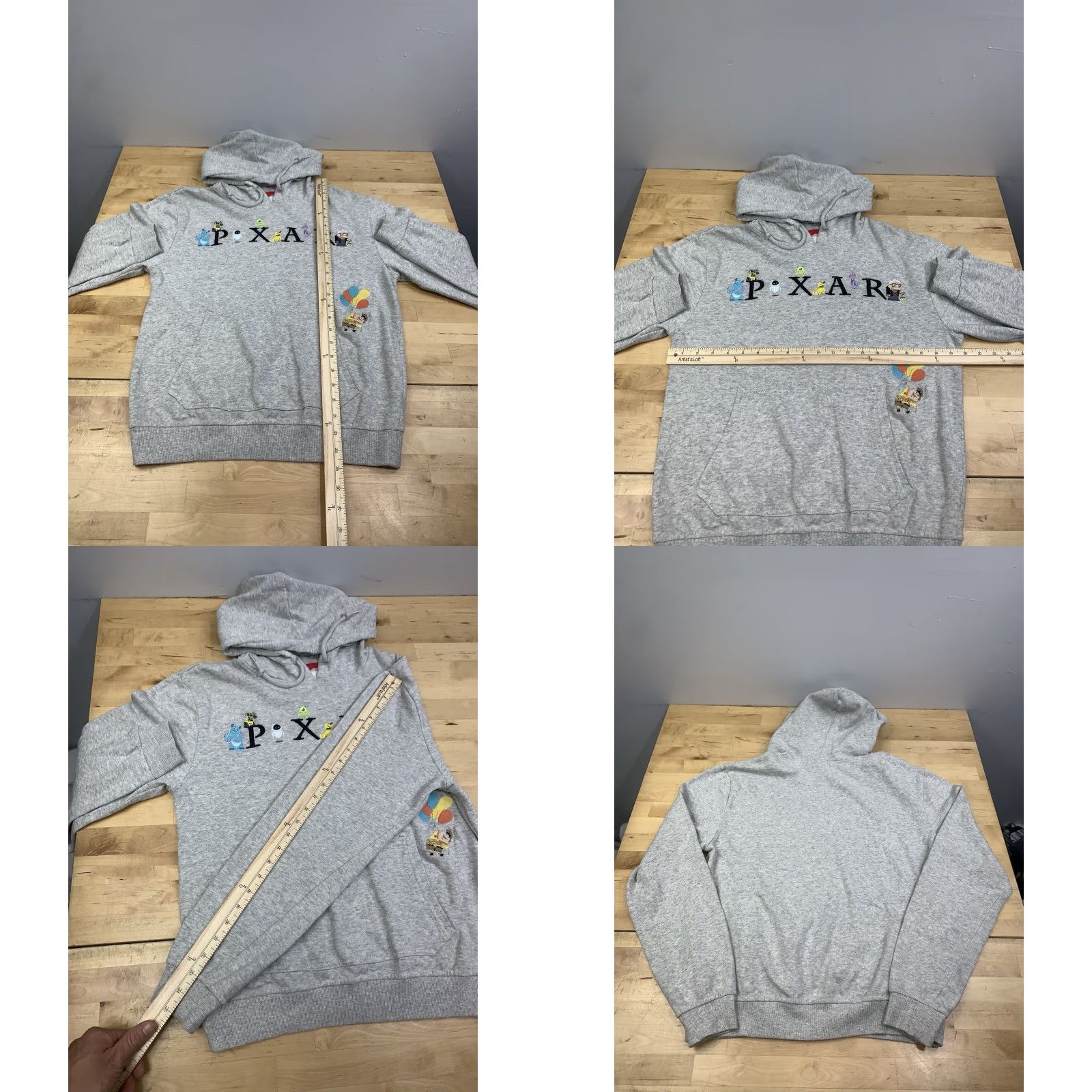 Disney Disney Pixar Character Hoodie Adult S Gray Embroidered Pullover 12494 Size S / US 4 / IT 40 - 8 Thumbnail