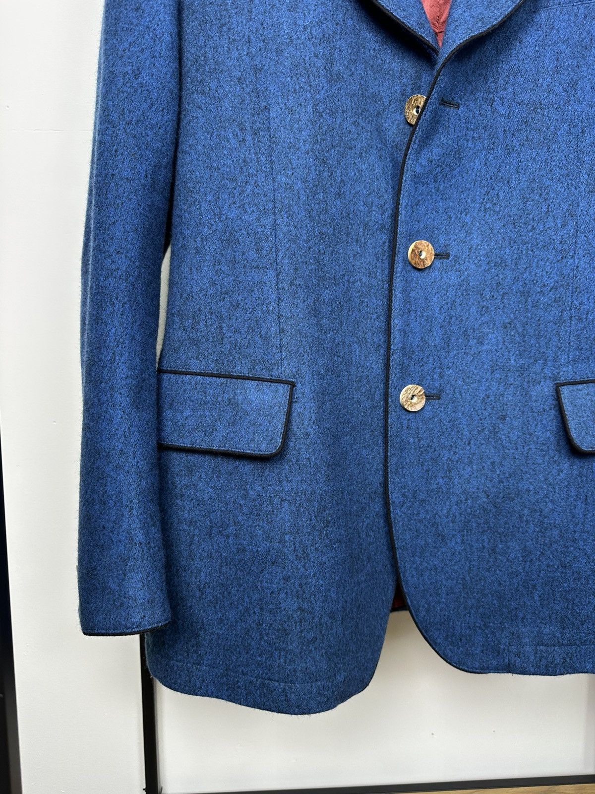 Schneiders Schneiders Salzburg Blue Virgin Wool Blazer Jacket Men’s 54 Size US L / EU 52-54 / 3 - 3 Thumbnail