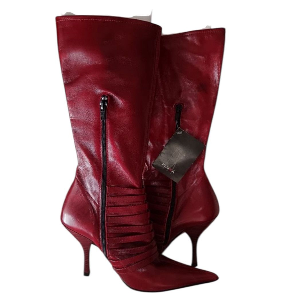 Other Fluxá burgundy leather boots 37 Size US 6 / IT 36 - 3 Thumbnail