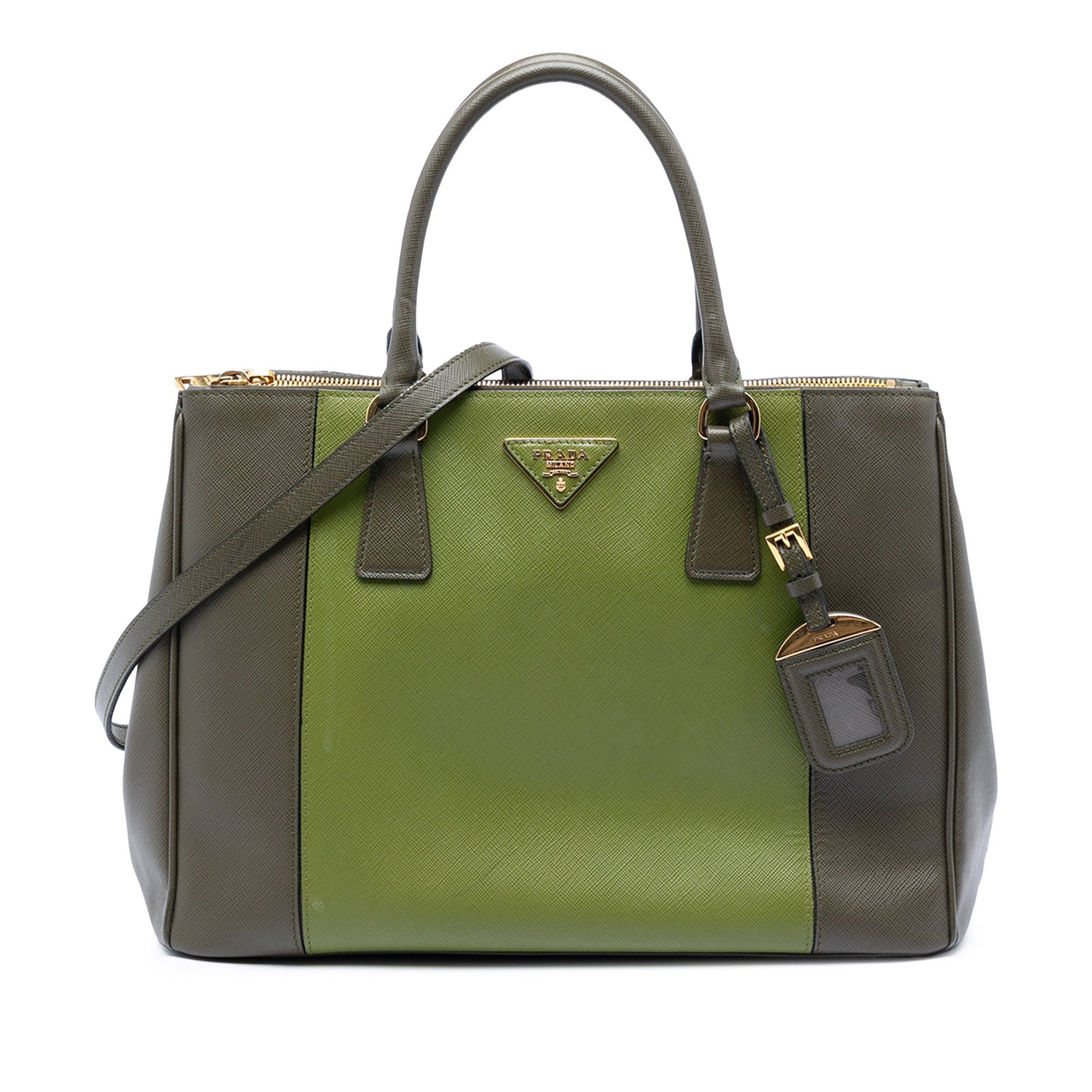 Prada Medium Bicolor Saffiano Lux Galleria Double Zip Satchel Size ONE SIZE - 1 Thumbnail