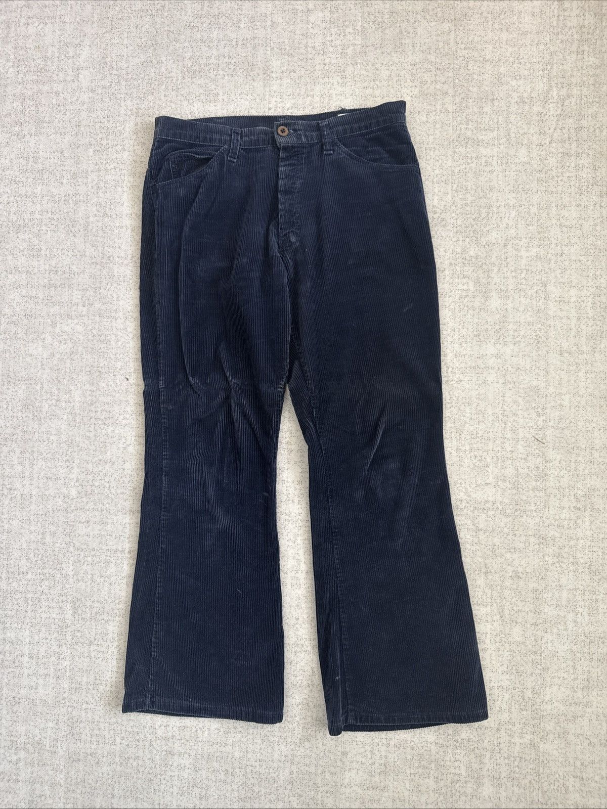 Farah Vintage 1970s Farah Corduroy Indigo Bell Bottoms Size US 30 / EU 46 - 1 Thumbnail
