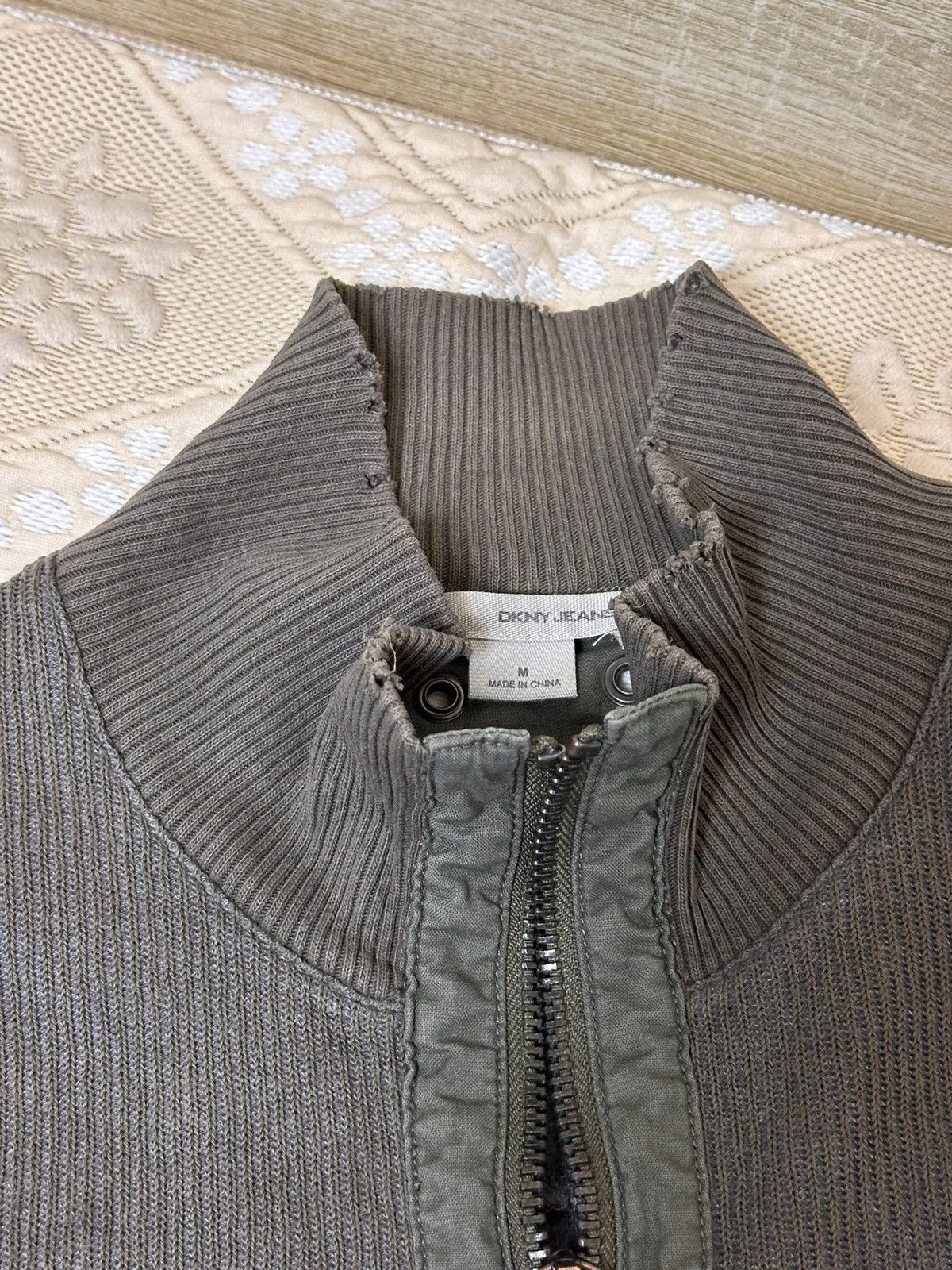 DKNY 🔥 DKNY JEANS Zip Up Military Pocket Distressed Pullover Y2K Size US M / EU 48-50 / 2 - 6 Thumbnail