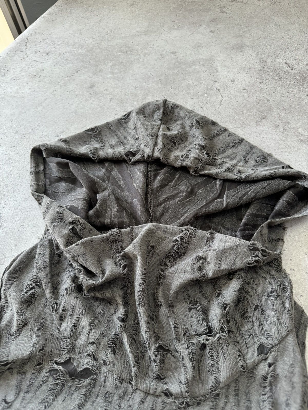Yohji Yamamoto Distressed Sleeveless Hooded Big Nech Light Sweater Size US M / EU 48-50 / 2 - 8 Thumbnail