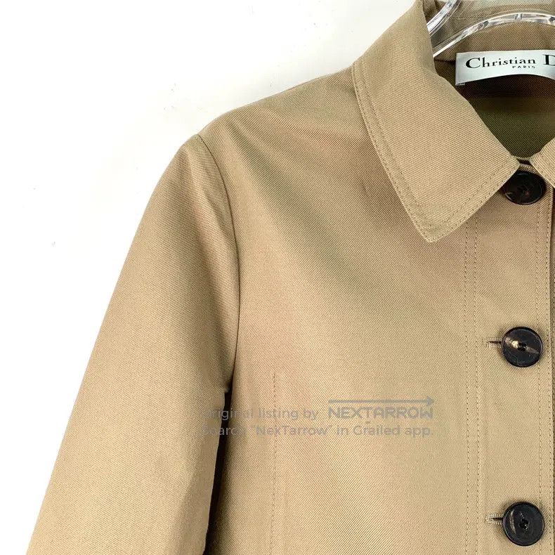 Dior Dior Brown bee embroidery cotton lapel single-breasted lon Size XXS / US 00 / IT 34 - 3 Thumbnail