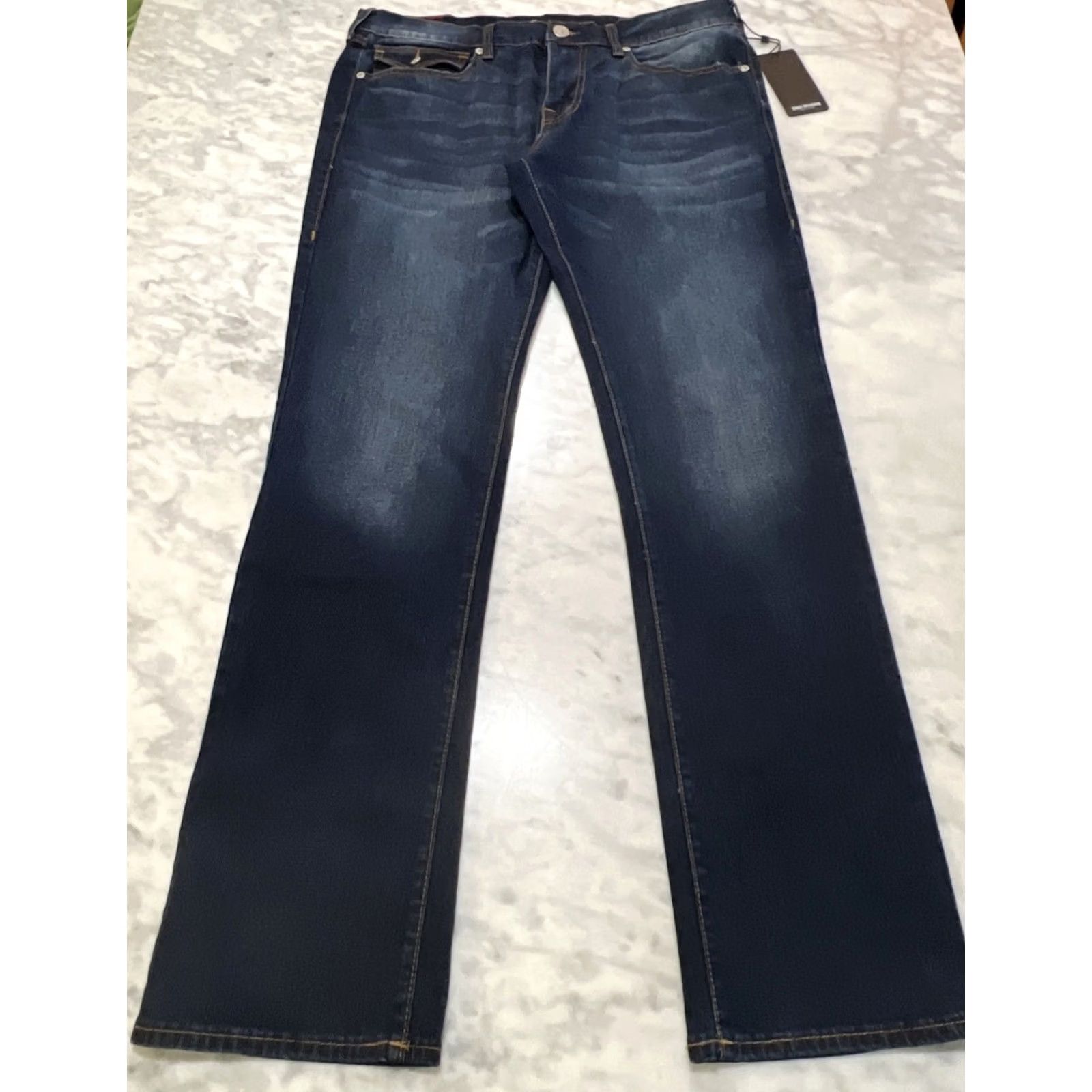 True Religion True Religion Ricky Jeans Men 34 Dark Woodland Wash Relax Straight SN Flap NWT Size US 34 / EU 50 - 3 Thumbnail