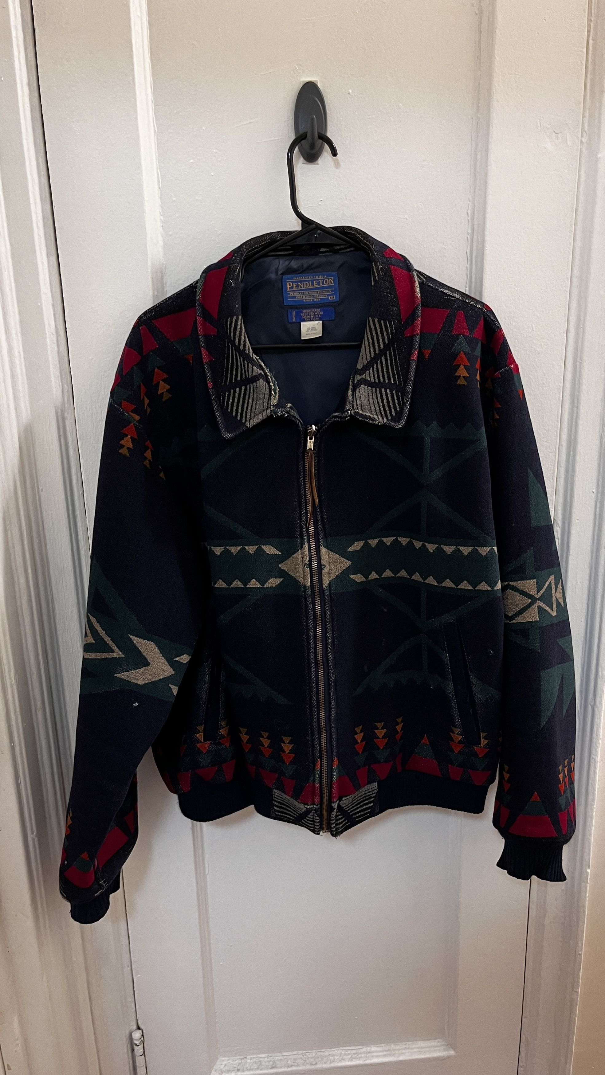 Image of Vintage Pendleton Wool Coat in Navy, Men's (Size XL)