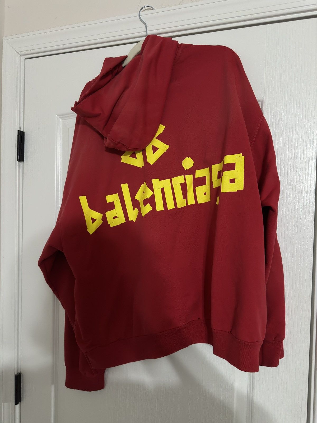 image of Balenciaga Tape Type Zip Up in Red, Men's (Size Large)