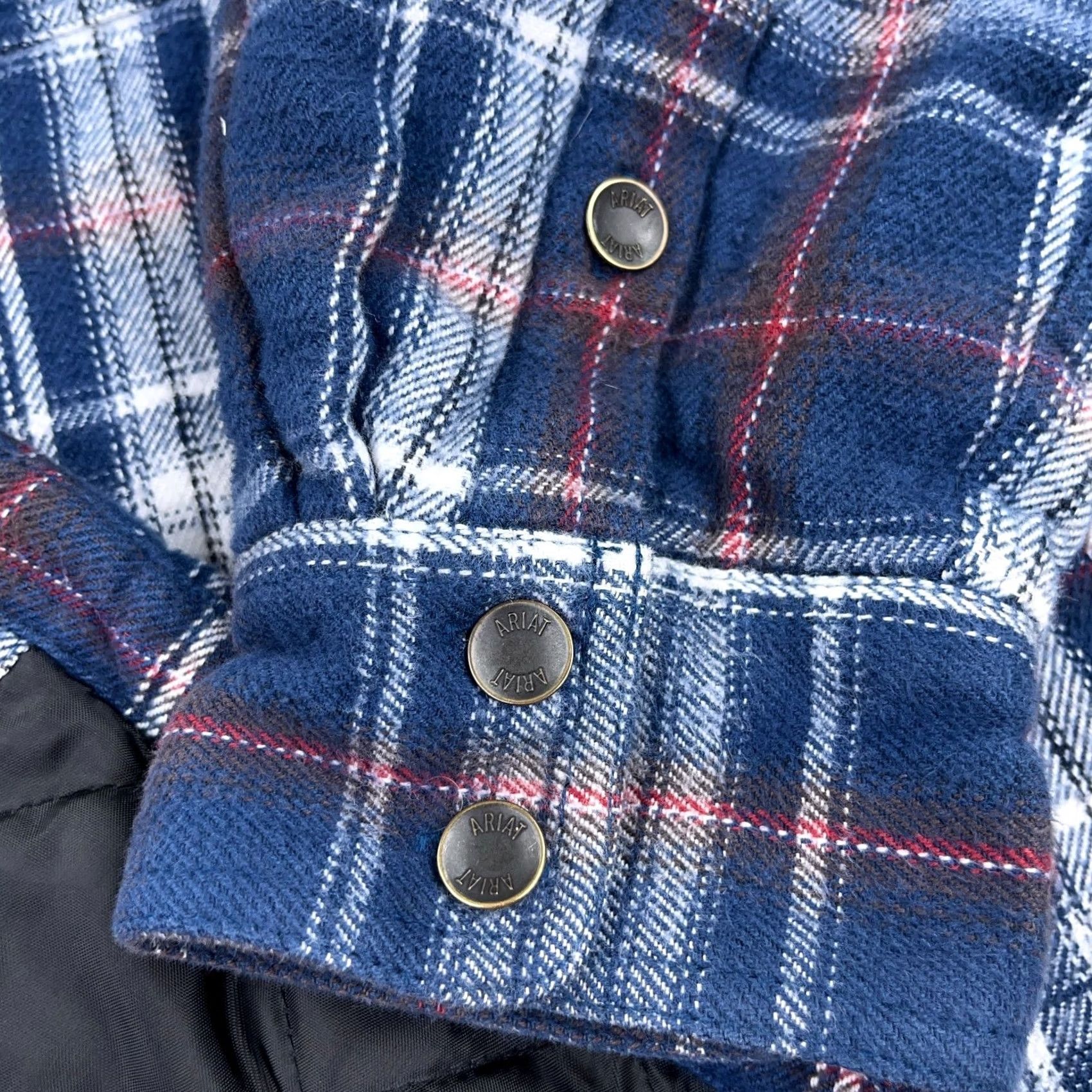 Ariat Ariat Shacket Men 2XL Tall Blue Plaid Flannel Shirt Jacket Blanket Lined 2XLT Size US XXL / EU 58 / 5 - 5 Thumbnail