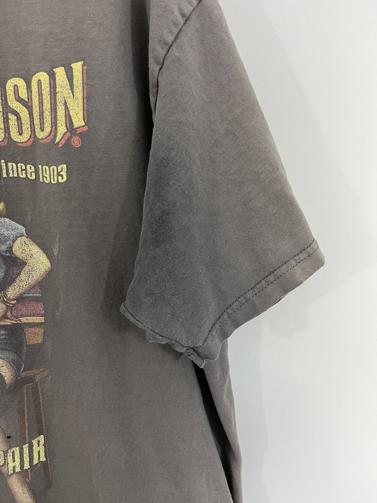 Harley Davidson Thrashed Sun Faded Distressed Y2K KANSAS Tee Size US XL / EU 56 / 4 - 7 Thumbnail