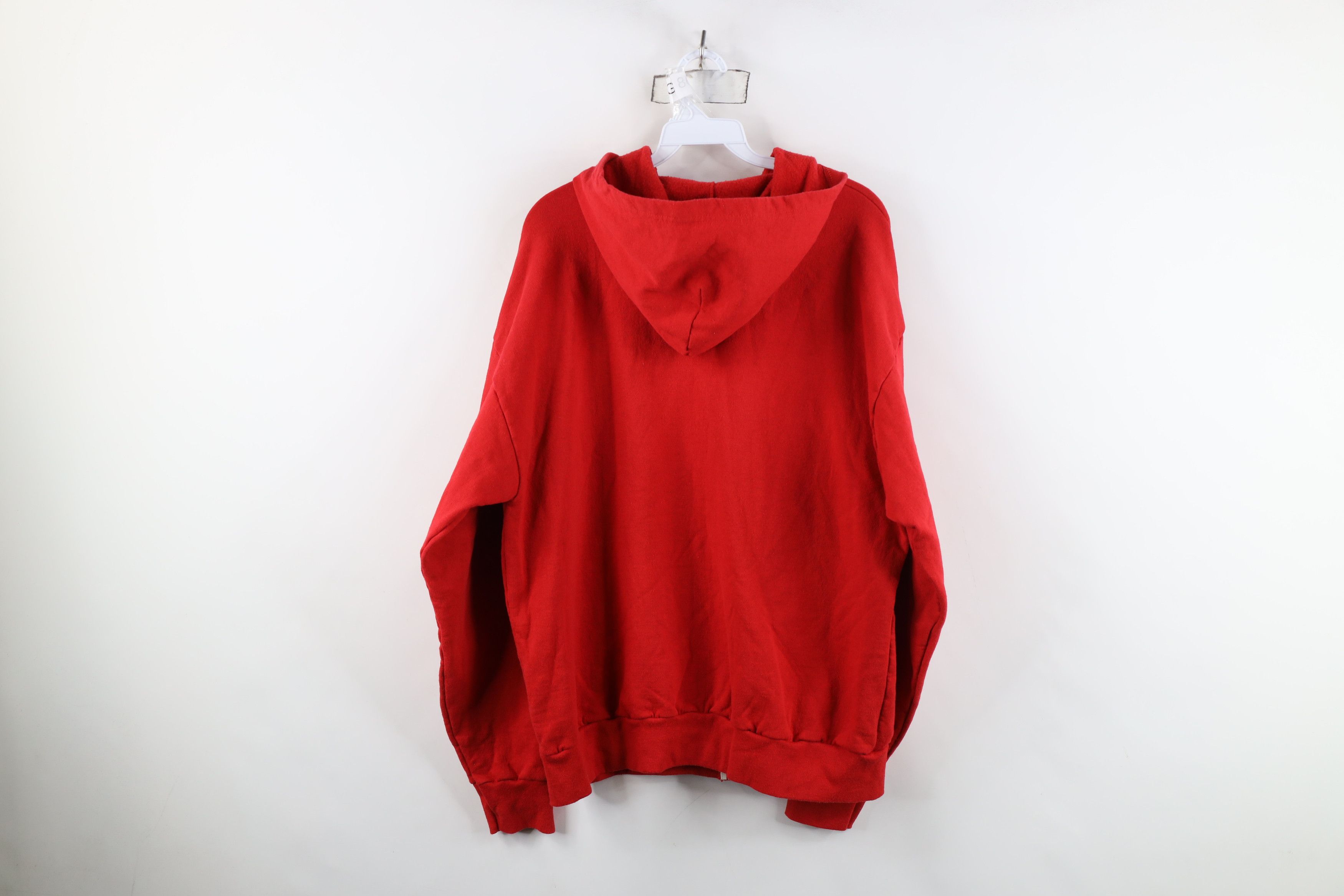 Vintage Vintage 70s Streetwear Full Zip Hoodie Sweatshirt Red USA Size US XL / EU 56 / 4 - 10 Thumbnail