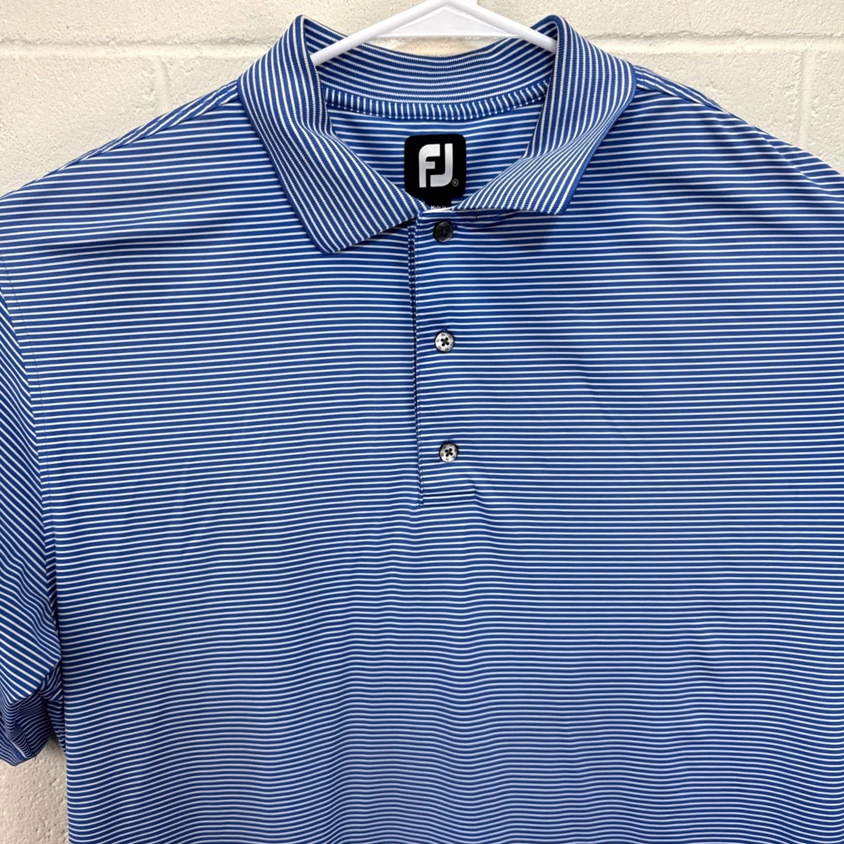 Footjoy FootJoy Polo Shirt Striped Short Sleeve Blue FJ Golf Shirt XL Men’s Regular Size Size US XL / EU 56 / 4 - 6 Thumbnail