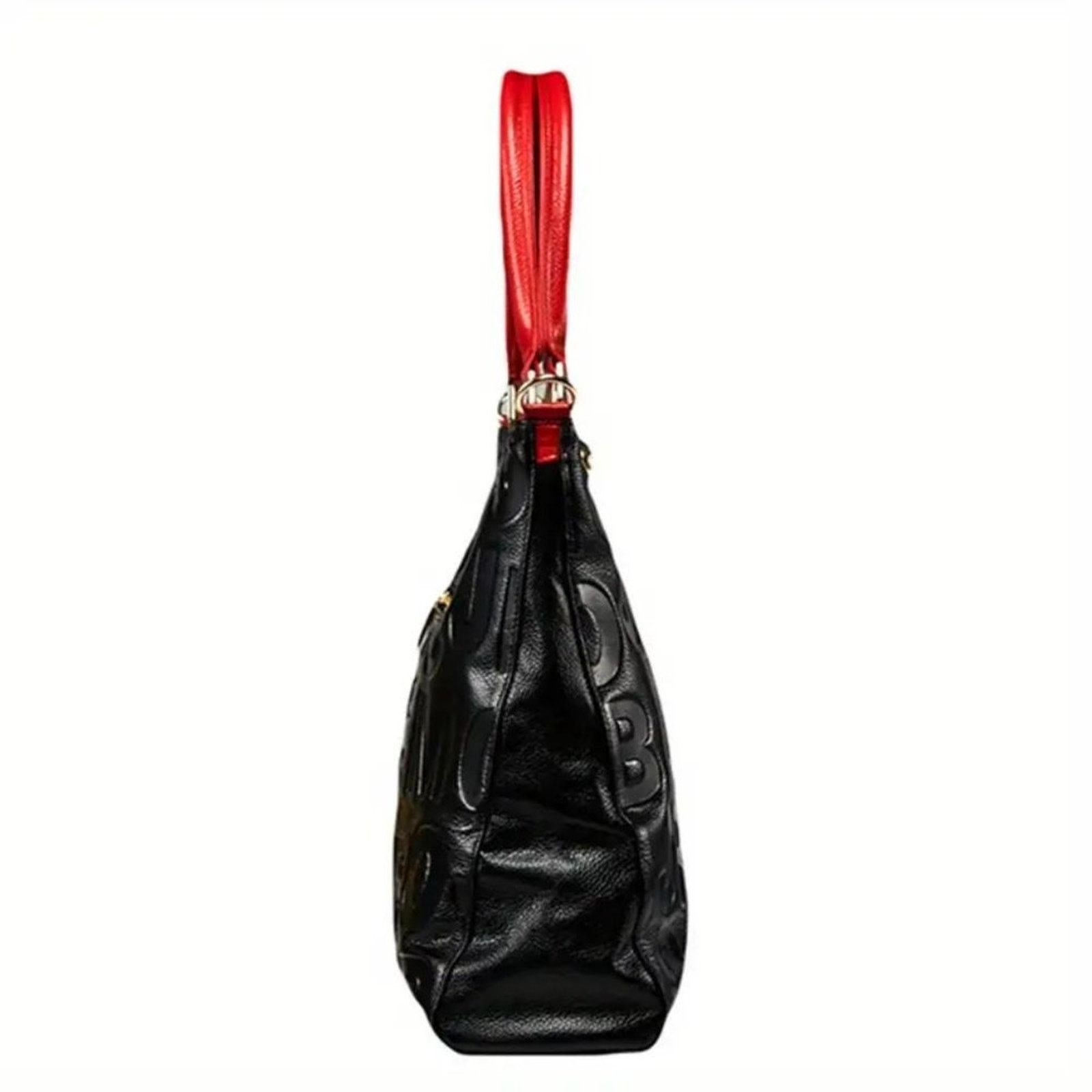 Other Genuine Leather Letter Embossed Tote Bag - Black/Red Size ONE SIZE - 5 Thumbnail