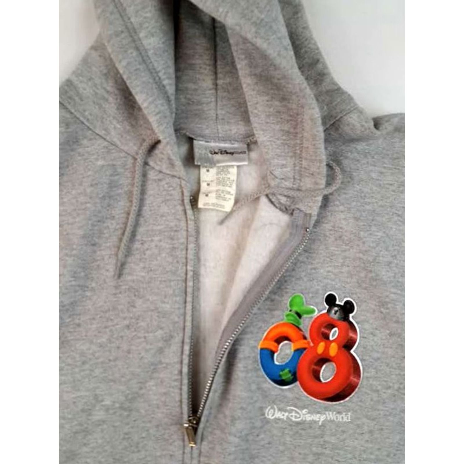 Disney VINTAGE Disney Store Hoodie Mens Medium Gray Full Button Pullover 2008 A Million Years Sweatshirt Jacket Size US M / EU 48-50 / 2 - 6 Thumbnail