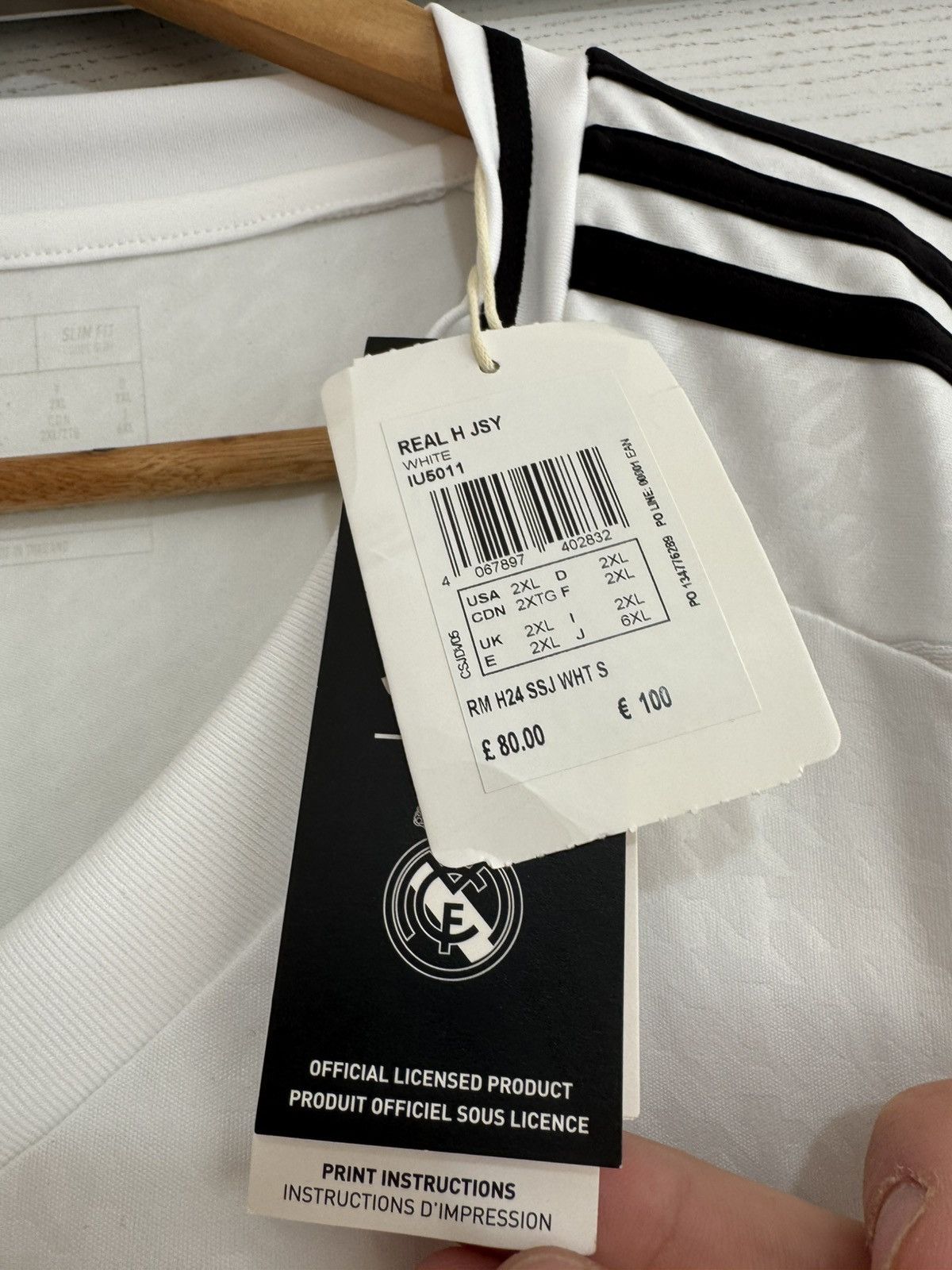 Adidas BNWT Real Madrid 2024-2025 Home Soccer Jersey Football Shirt Size US XXL / EU 58 / 5 - 11 Thumbnail