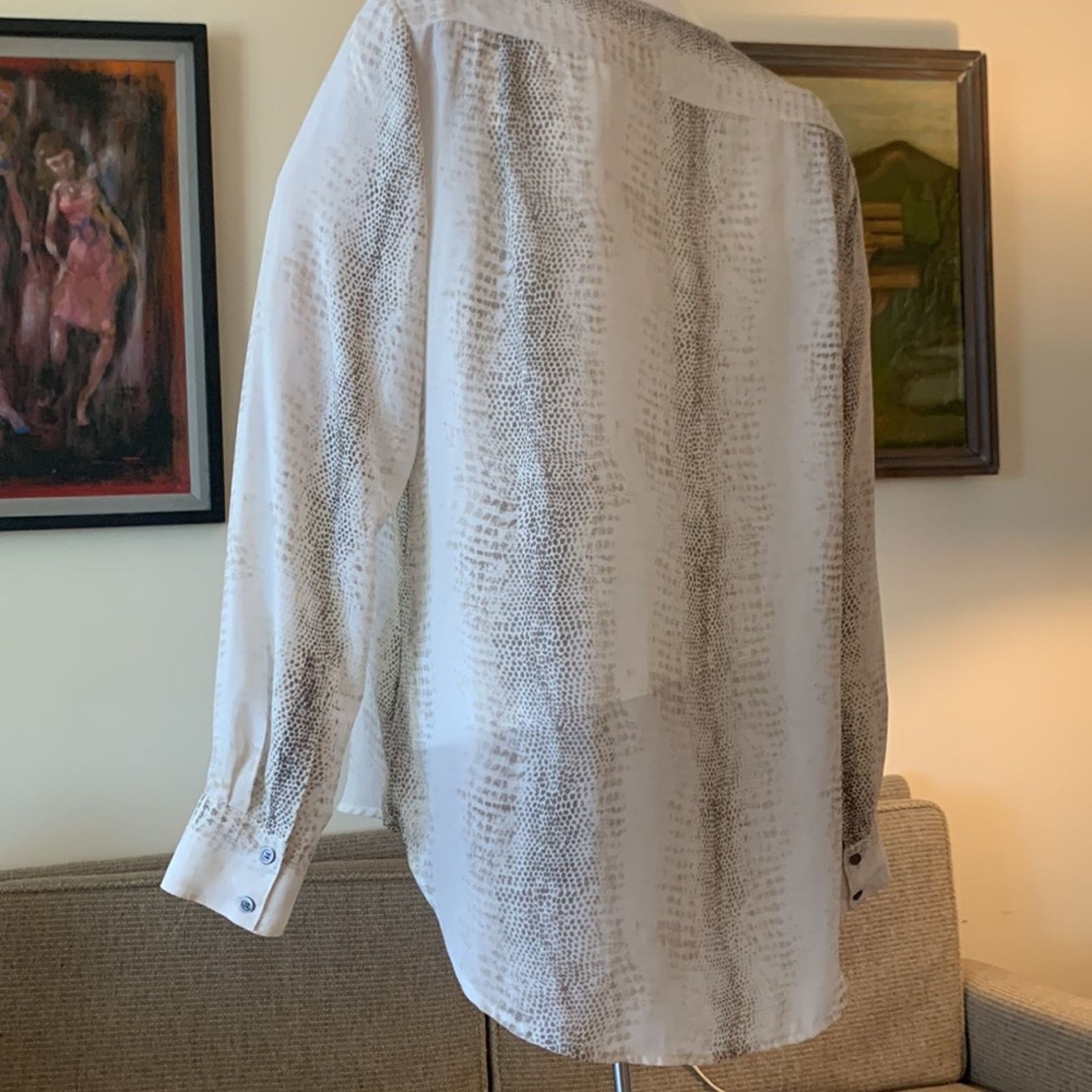 Vintage 90’s Kenar Python Snakeprint Hi-Low Blouse Size M / US 6-8 / IT 42-44 - 9 Thumbnail