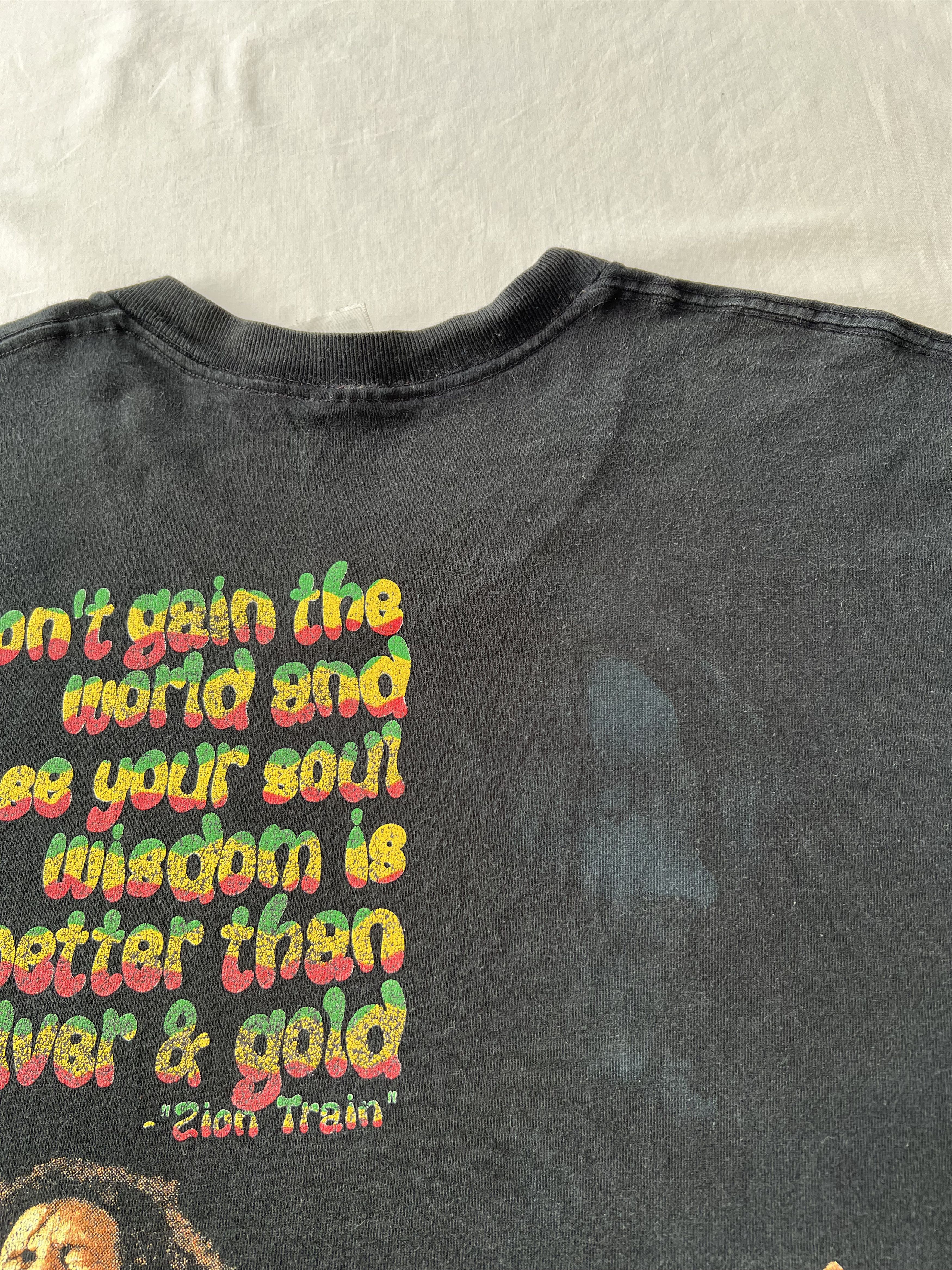 Band Tees Vintage 1996 Bob Marley Zion Train Jamaica Black T-shirt Size US XL / EU 56 / 4 - 18 Thumbnail