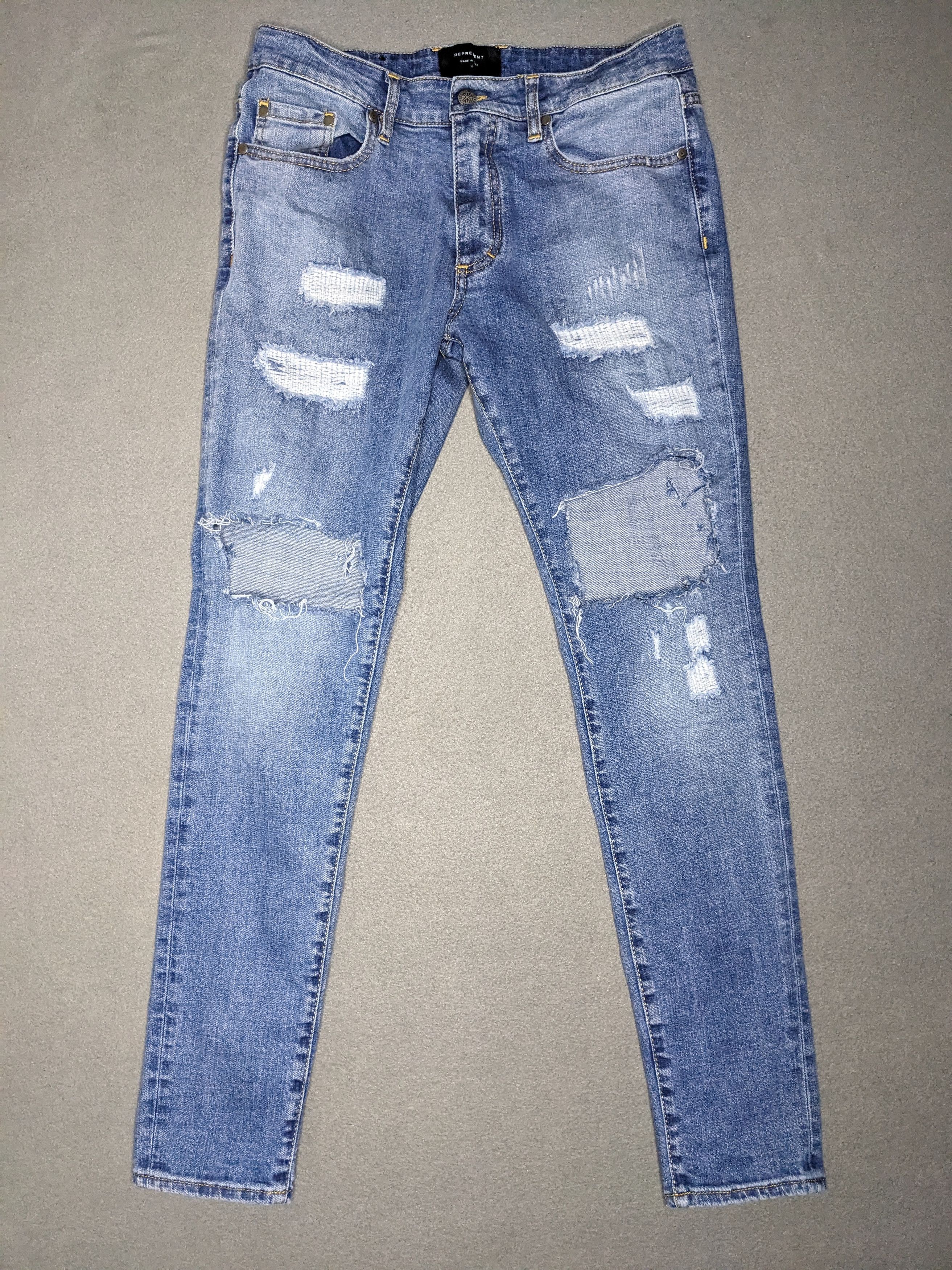 Represent Clo. Represent Repaired Denim 32x30 Distressed Skinny Jeans Italy Size US 32 / EU 48 - 1 Thumbnail