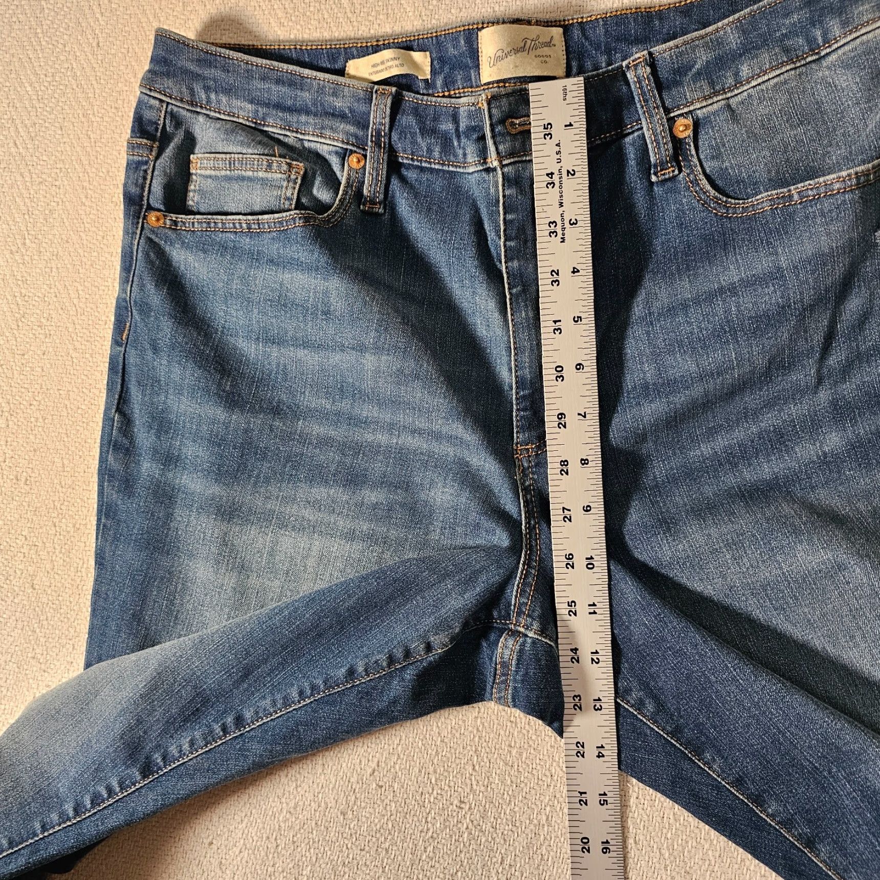 Vintage Universal Thread Jeans Women Skinny Cropped High-Rise 16 Blue 28in Inseam Stretch Size 38" / US 16 / IT 52 - 7 Thumbnail