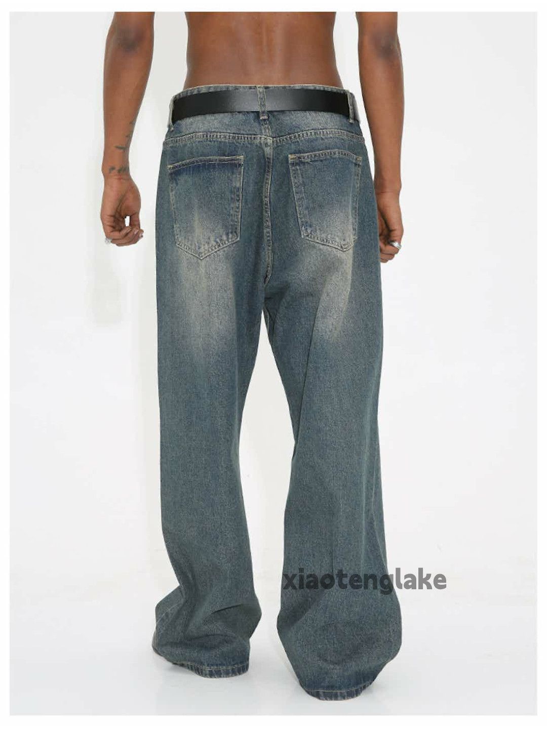 Jean × Vintage washed faded cleanfit yuppie loose hiphop jeans Size US 32 / EU 48 - 4 Thumbnail