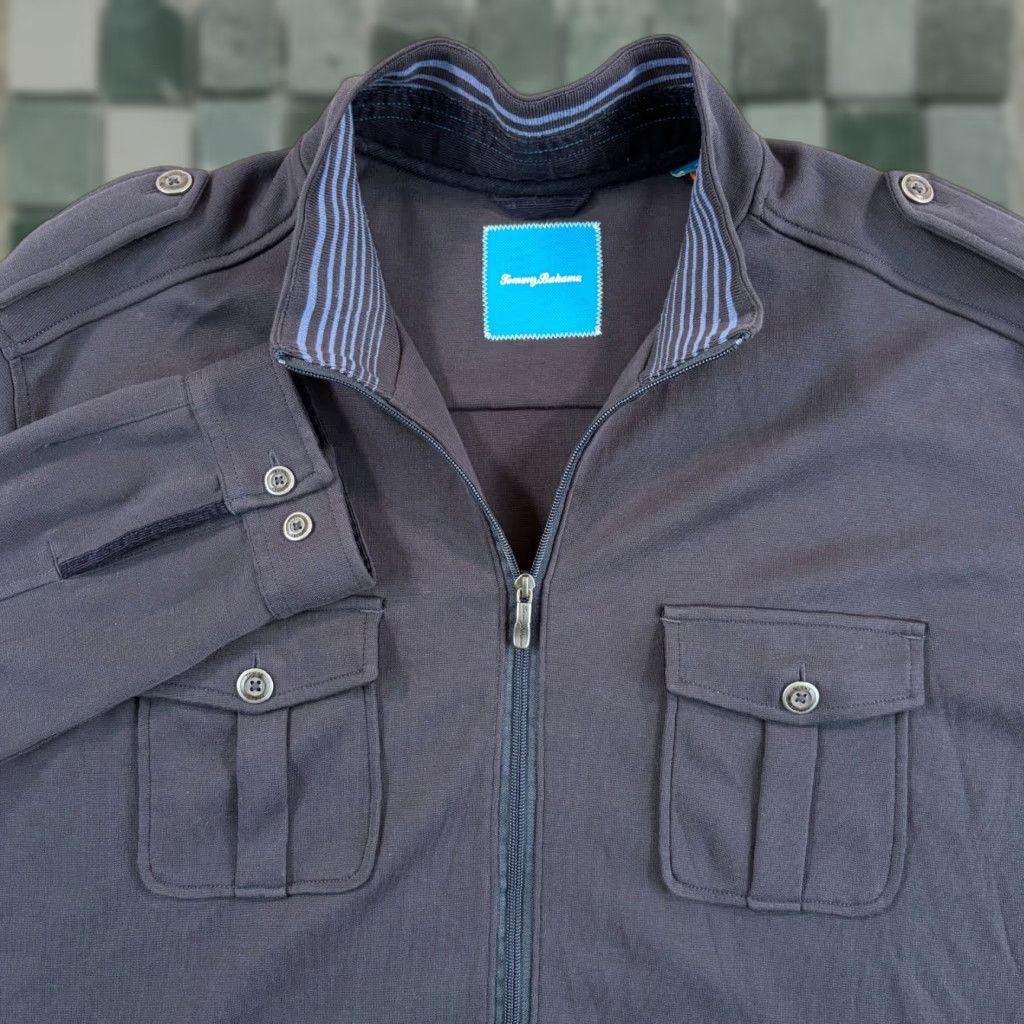 Tommy Bahama Tommy Bahama Jacket Men 2XL Full Zip Epaulets Navy Pima Cotton Varsity Modern Casual Workwear Size US XXL / EU 58 / 5 - 1 Thumbnail
