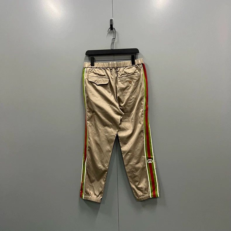 Gucci Gucci Khaki side striped GG trousers 2502-Nextarrow Size US 30 / EU 46 - 2 Thumbnail