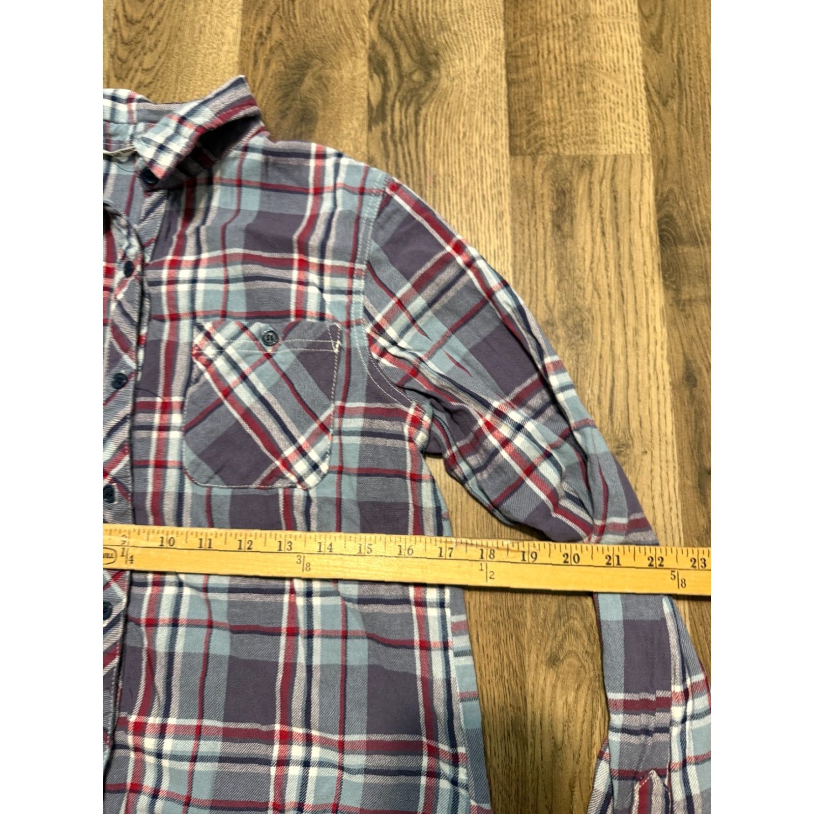 Vintage Hippie Laundry Shirt Women's Small Blue Red Purple White Plaid Button Up Size S / US 4 / IT 40 - 6 Thumbnail