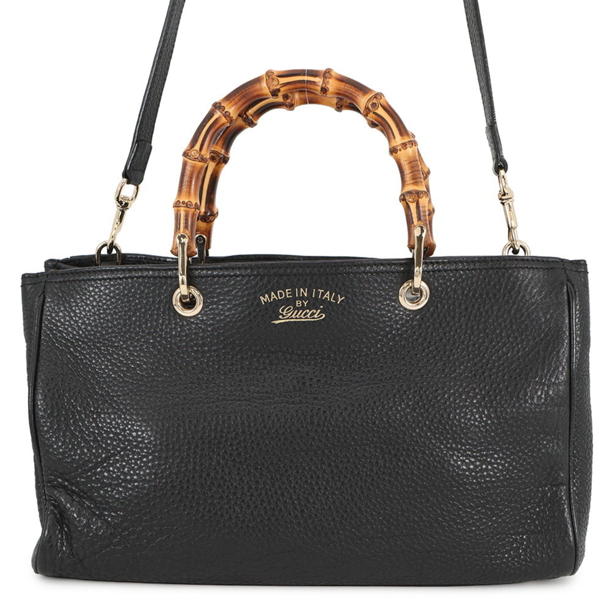 Gucci Bamboo Shopper Medium Tote Handbag 323660 GUCCI Shoulder Bag Black
