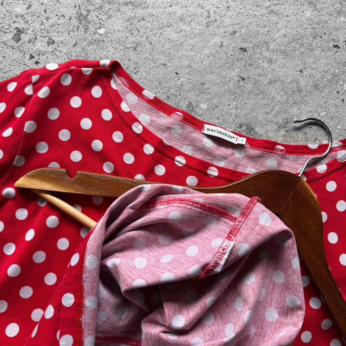 Designer × Marimekko Marimekko Womens 3/4 Sleeve Polka Dot Red White Tunic Top Size M / US 6-8 / IT 42-44 - 3 Thumbnail