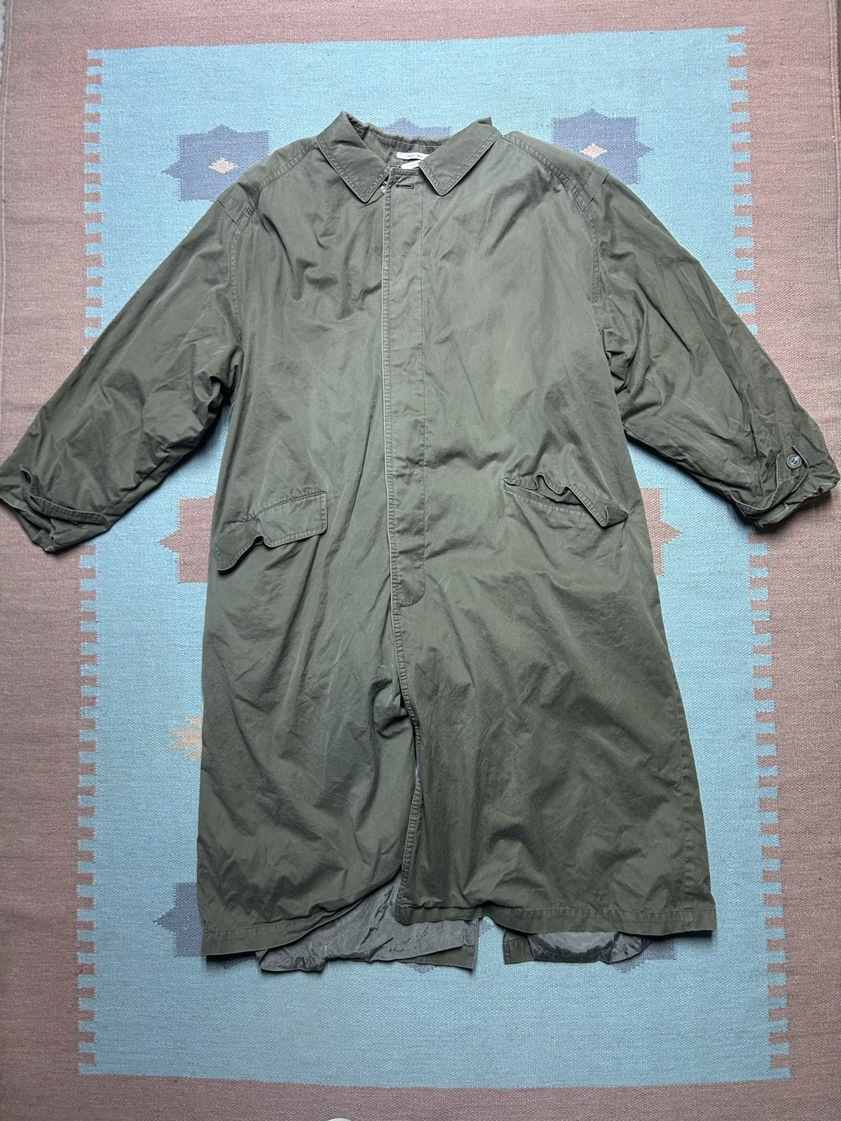 Vintage Sanyo military trench coat wool lined long jacket large 42 Size US L / EU 52-54 / 3 - 1 Thumbnail