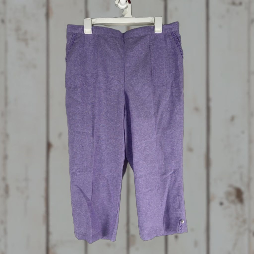Vintage Alfred Dunner Capri Pants Womens Lavender Size 14 New Pull On Size 36" / US 14 / IT 50 - 1 Thumbnail