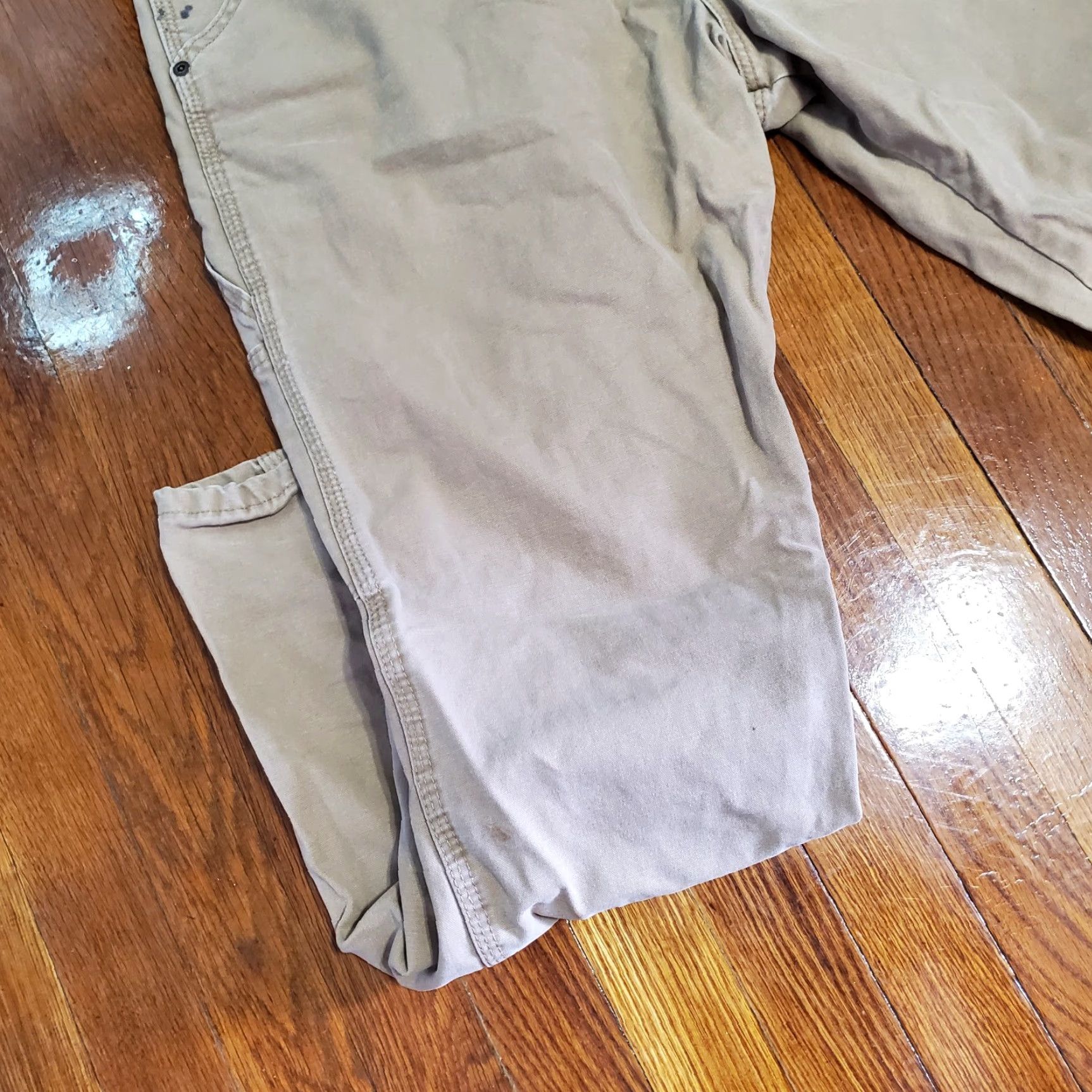 Wrangler VINTAGE Wrangler Carpenter Pants Mens 38x30 Brown Distressed 5-Pocket Utility Workwear Jeans Pants Mens Regular Brown Wrangler Logo Grunge 90s Size US 38 / EU 54 - 5 Thumbnail
