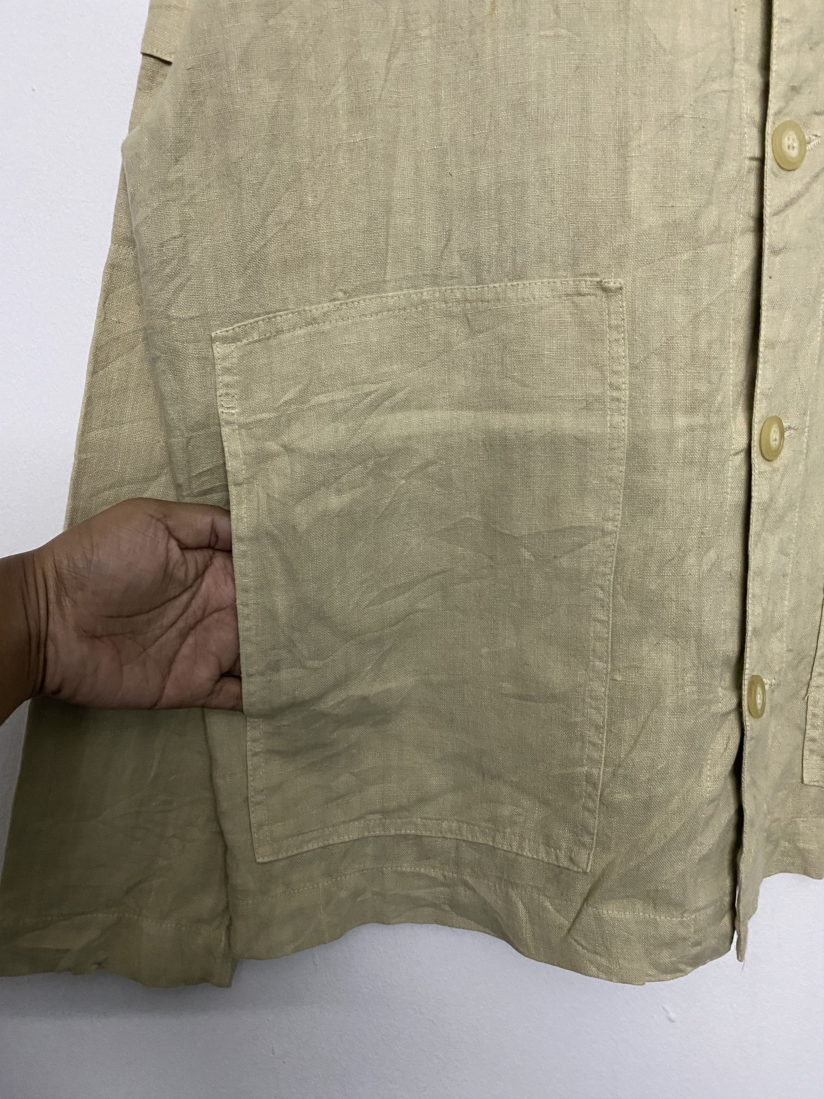120% Lino 120% Lino Linen Canvas Overshirt Minimalist Jacket Size US S / EU 44-46 / 1 - 5 Thumbnail