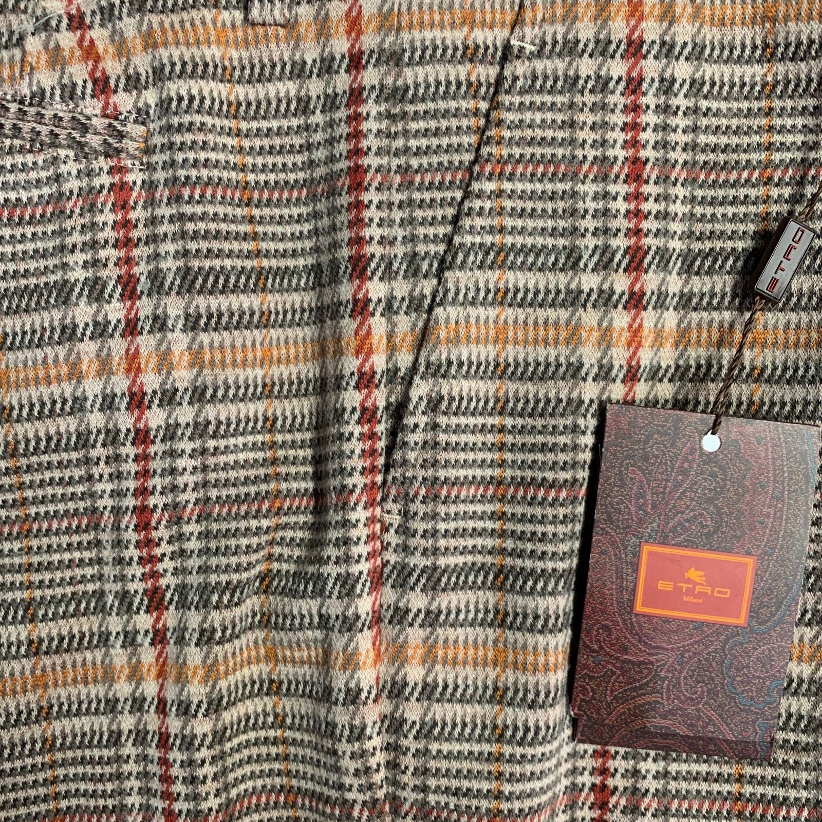 Etro ETRO Tan Grey Red Plaid Wool Tapered Zip Fly Dress Pants Size US 40 / EU 56 - 4 Thumbnail
