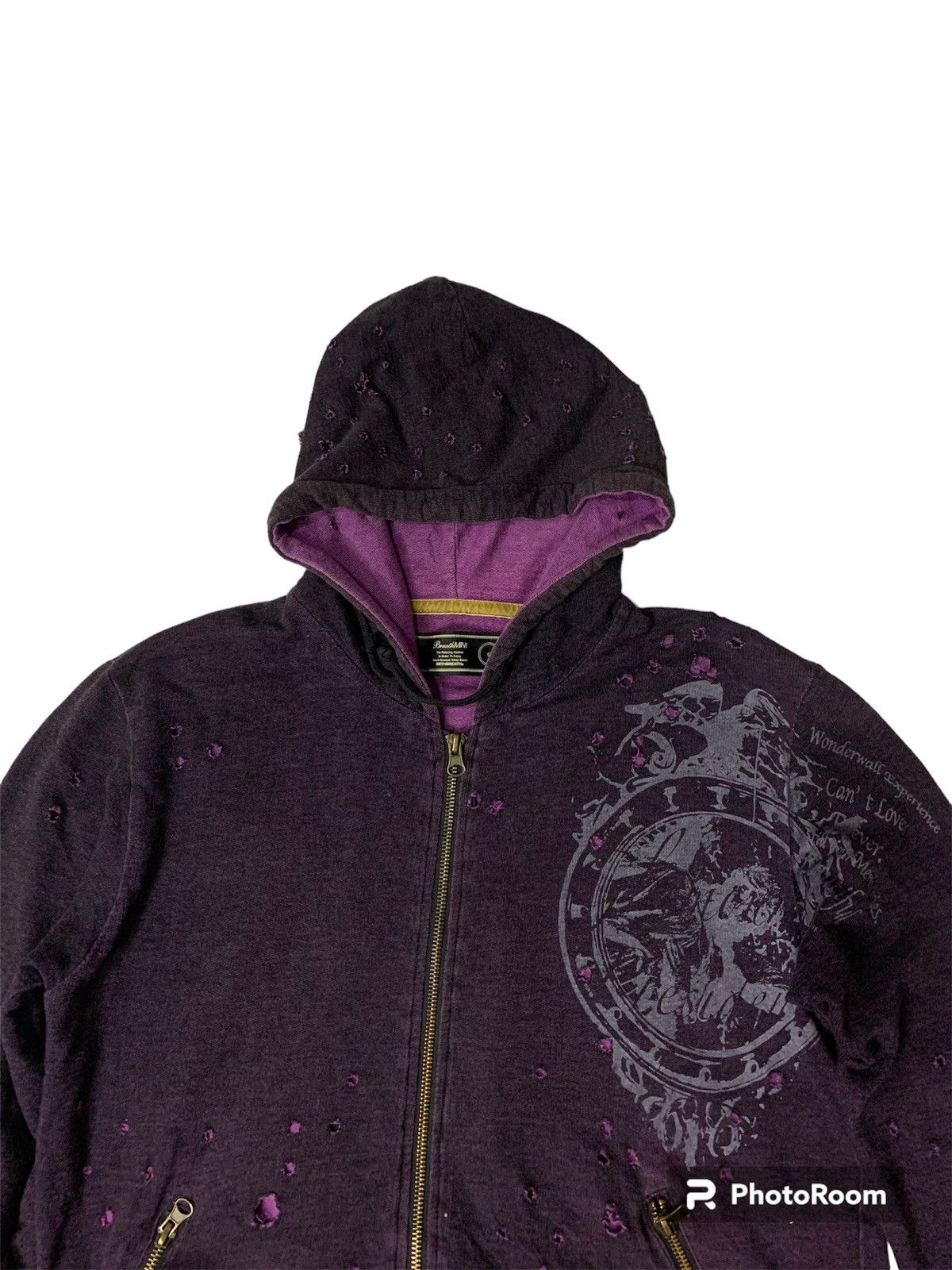 14th Addiction × Hysteric Glamour × If Six Was Nine Breathmint Brthbreath Distressed Japanese Punk Hoodie☠️🎌 Size US XS / EU 42 / 0 - 7 Thumbnail