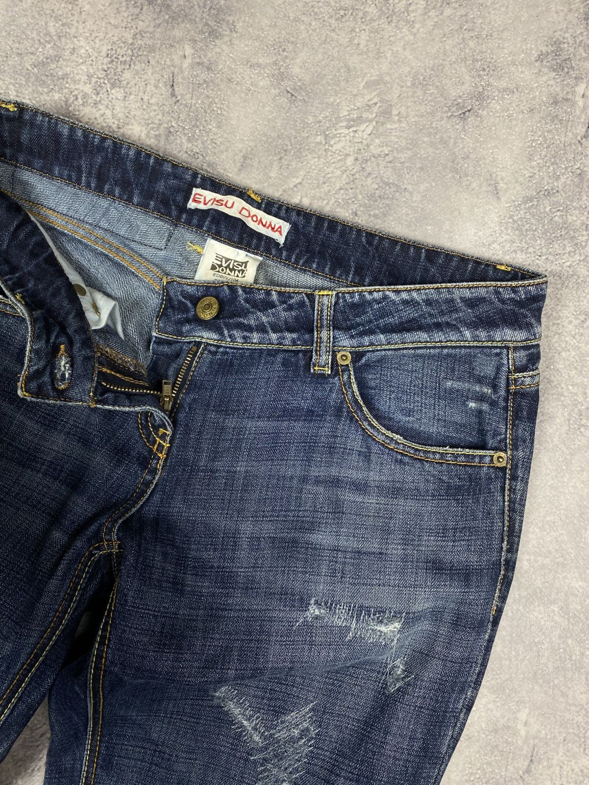 Evisu Evisu Donna Flared Bootcut Jeans Stonewashed y2k japanese Size 31" - 18 Thumbnail