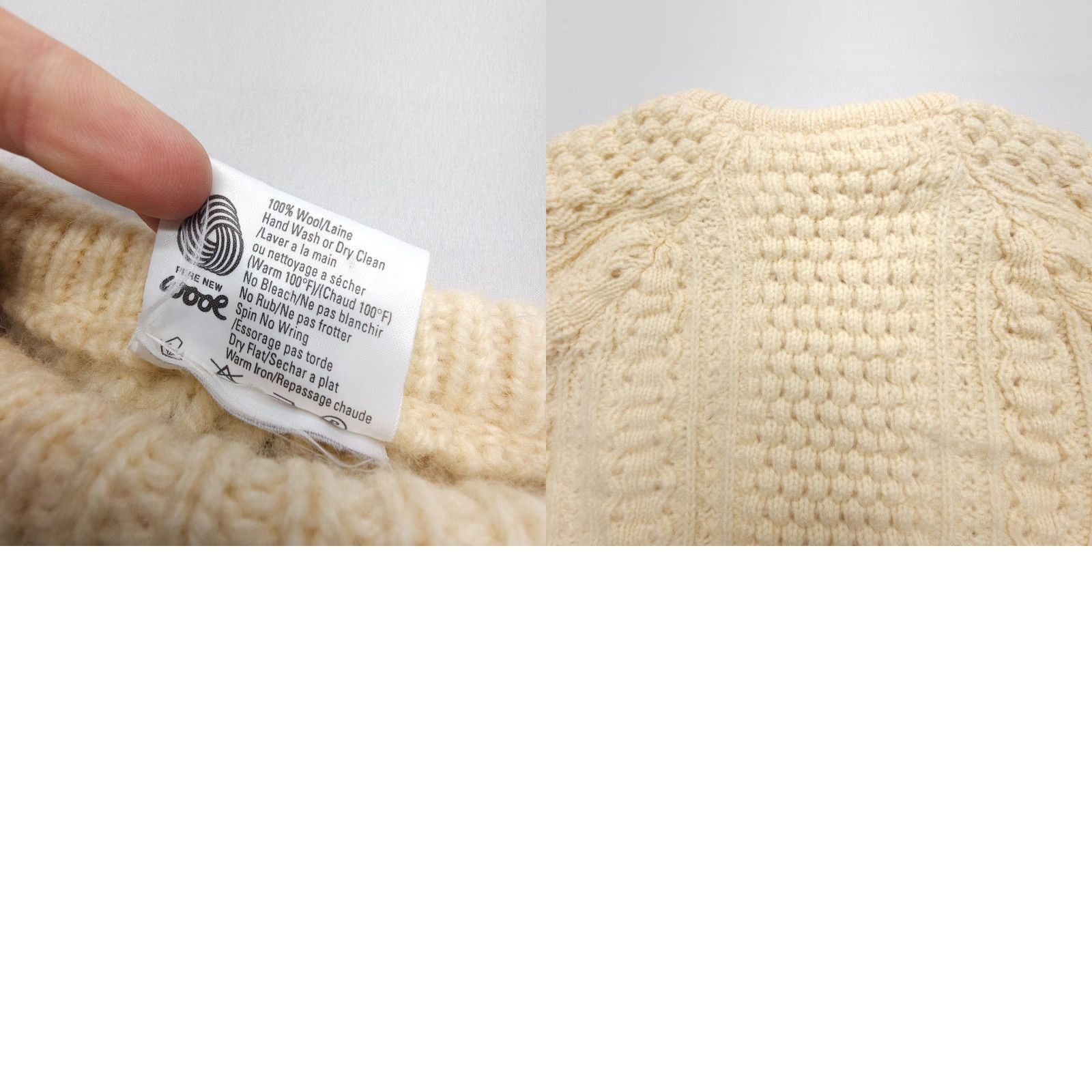 Vintage Forge House Knitwear Wool Sweater Womens XL Heavyweight Cable Knit Ireland Ivory Pullover - London Theme, Knit, Cold Weather Women XL Size XL / US 12-14 / IT 48-50 - 8 Thumbnail