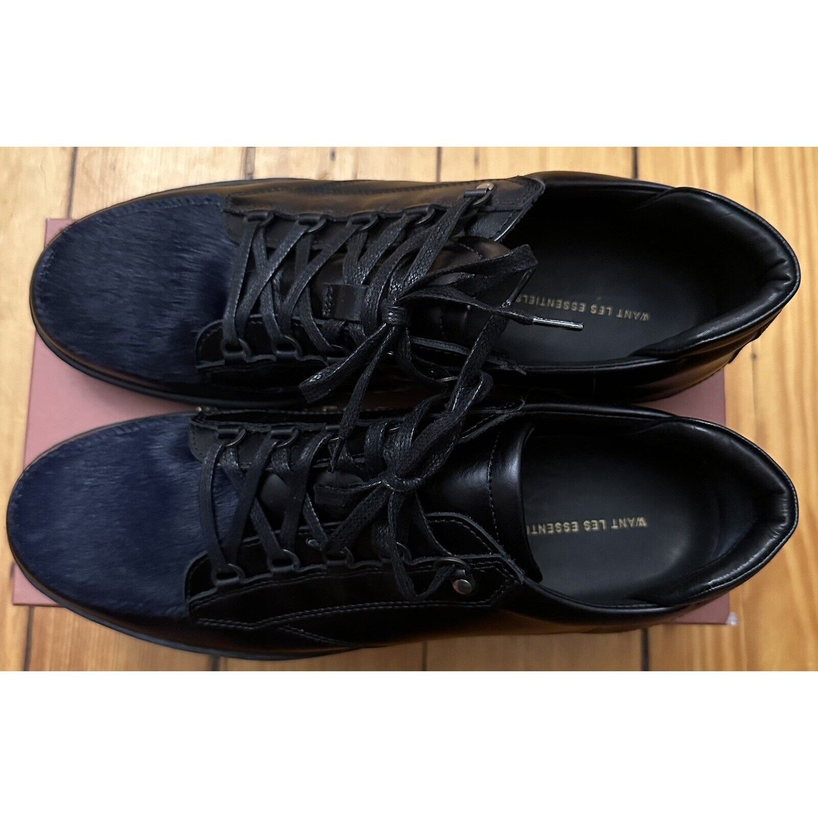 WANT Les Essentiels NIB $450 Want Les Essentiels Leather & Pony Hair Sneaker, 12 Size US 12 / EU 45 - 2 Thumbnail