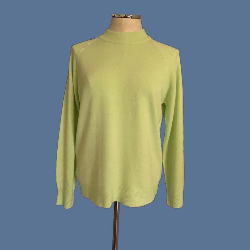 Vintage Draper's & Damon's Spring Green Women's Medium Sweater Mock Turtleneck Size M / US 6-8 / IT 42-44 - 1 Thumbnail