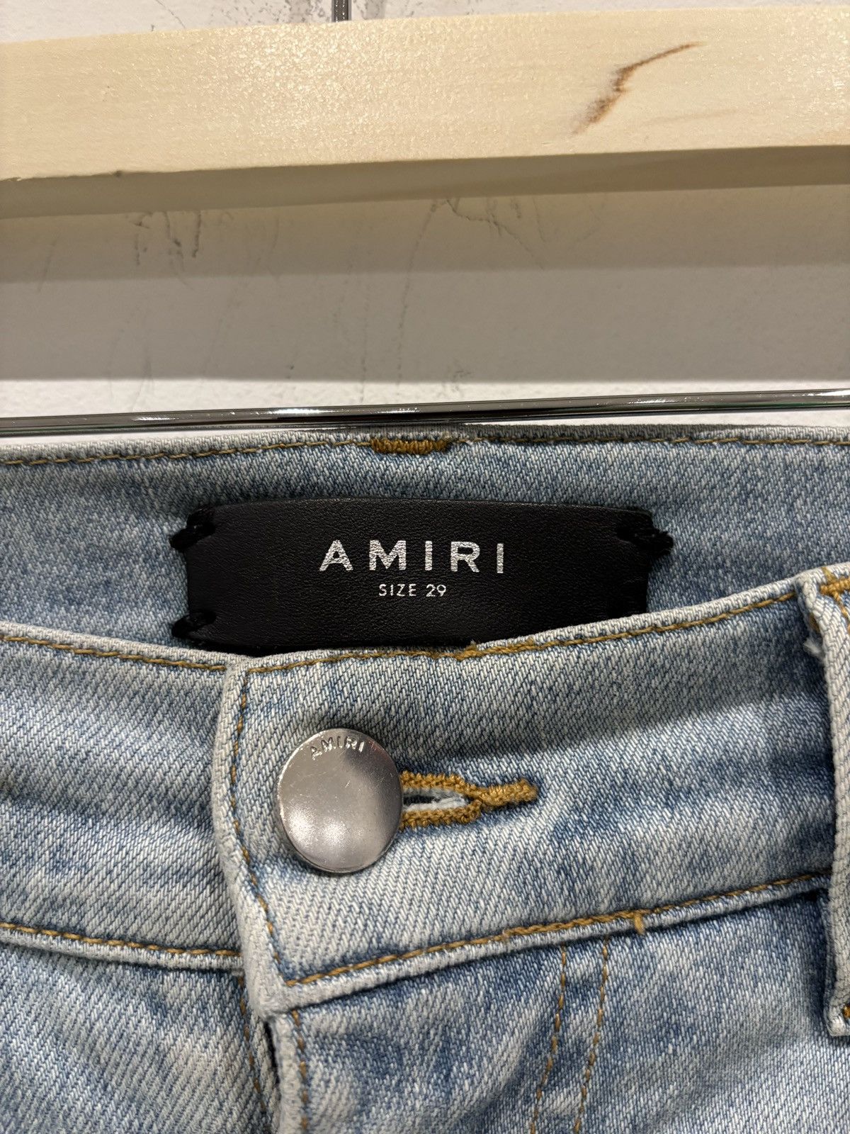 Amiri Amiri MX1 Distressed Bandana Jeans Blue Size: 29 Size US 29 - 2 Thumbnail