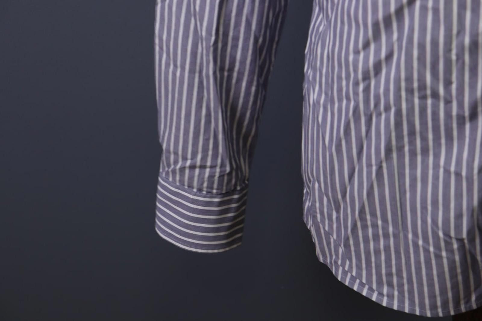 Eton Eton Slim Gray Striped Button Down Shirt Size 41 / 16 Size US M / EU 48-50 / 2 - 6 Thumbnail