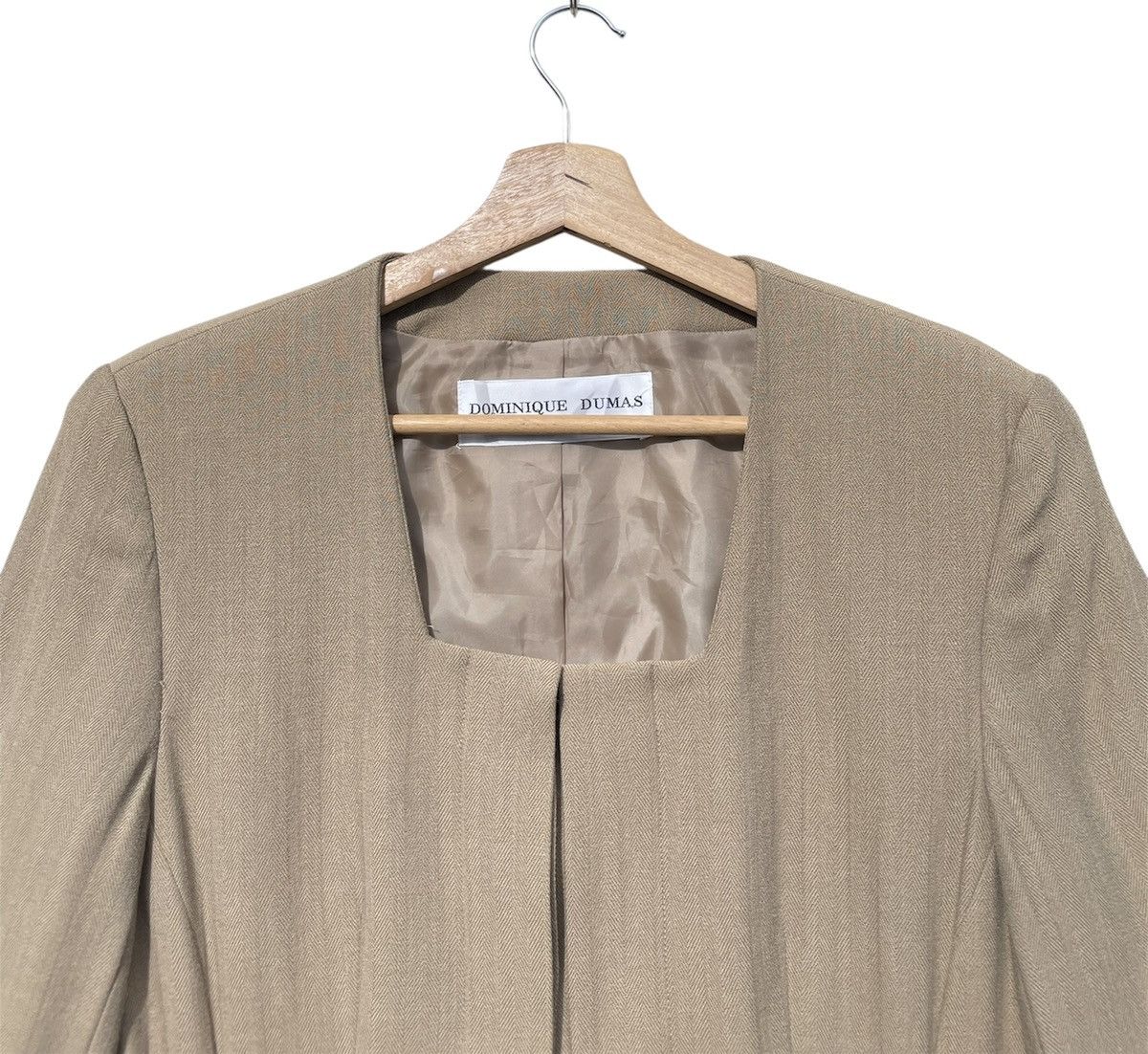 Japanese Brand RARE🔥 Dominique Dumas Paris Beige Jacket with Lace Up Detail Size M / US 6-8 / IT 42-44 - 5 Thumbnail